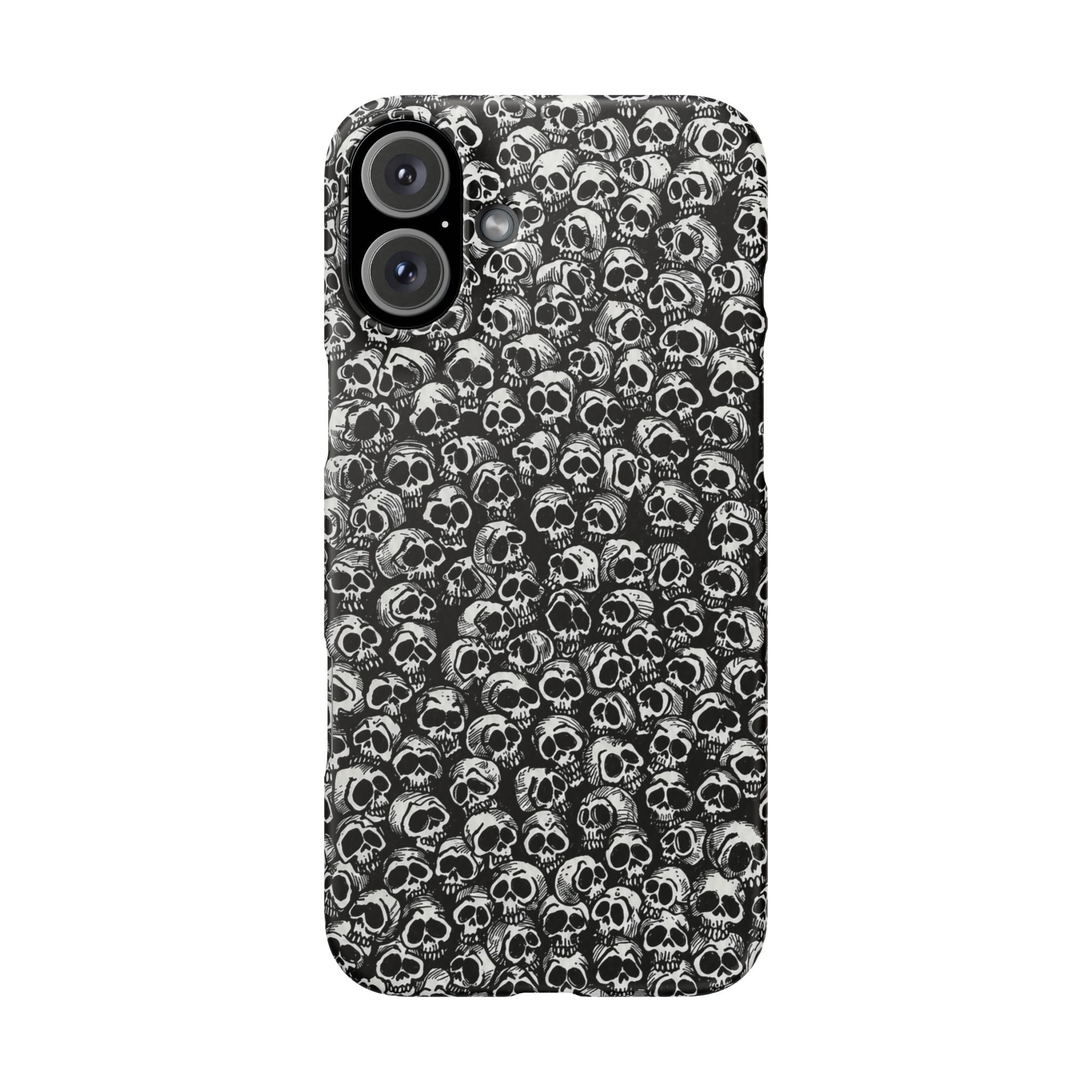 Black and White Skull Pattern Phone Case
