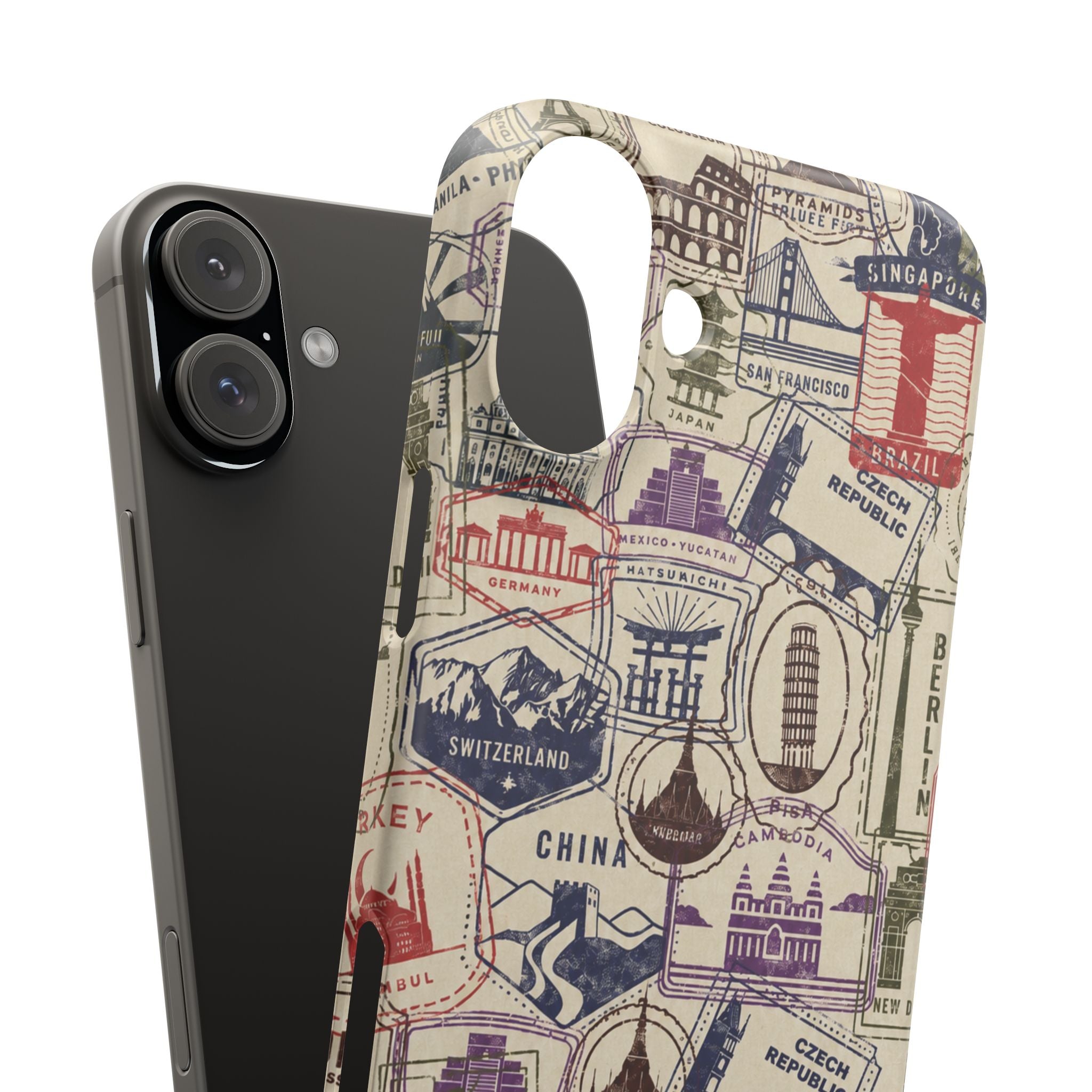 Vintage Travel Stamps Phone Case