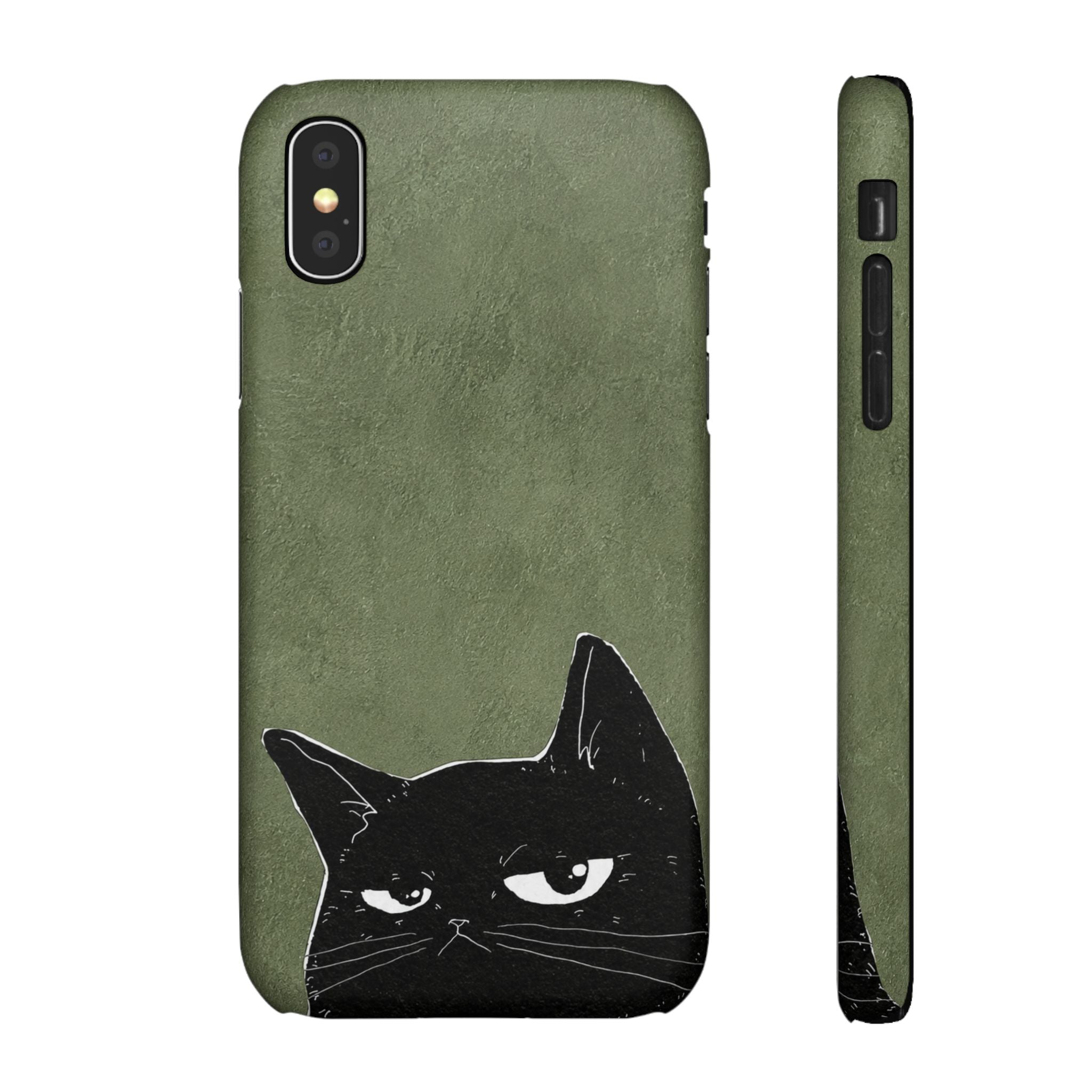 Grumpy Black Cat Phone Case