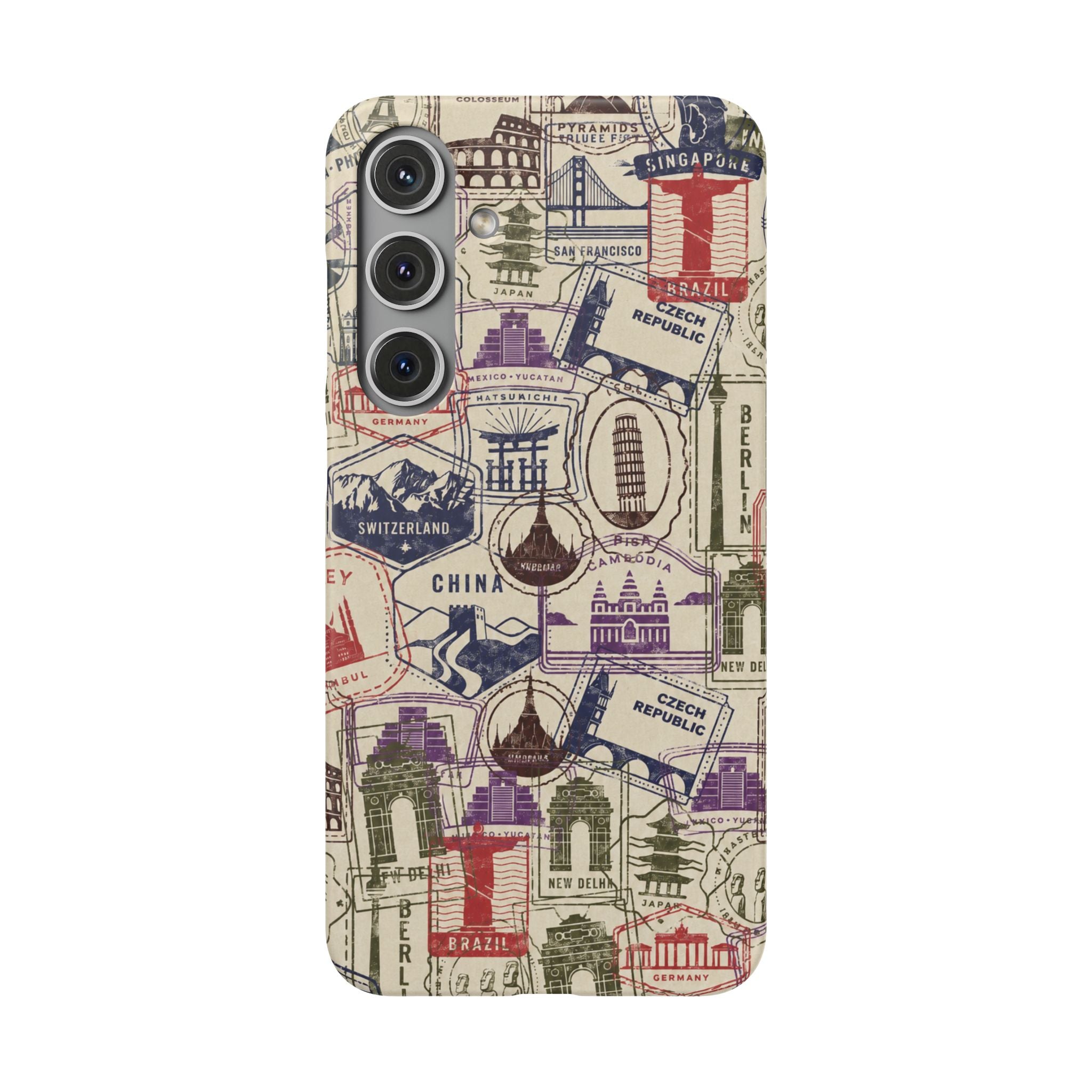Vintage Travel Stamps Phone Case