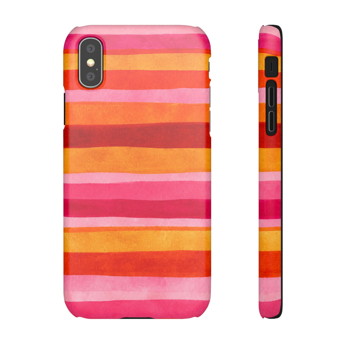 Pink Sunset Watercolor Stripes