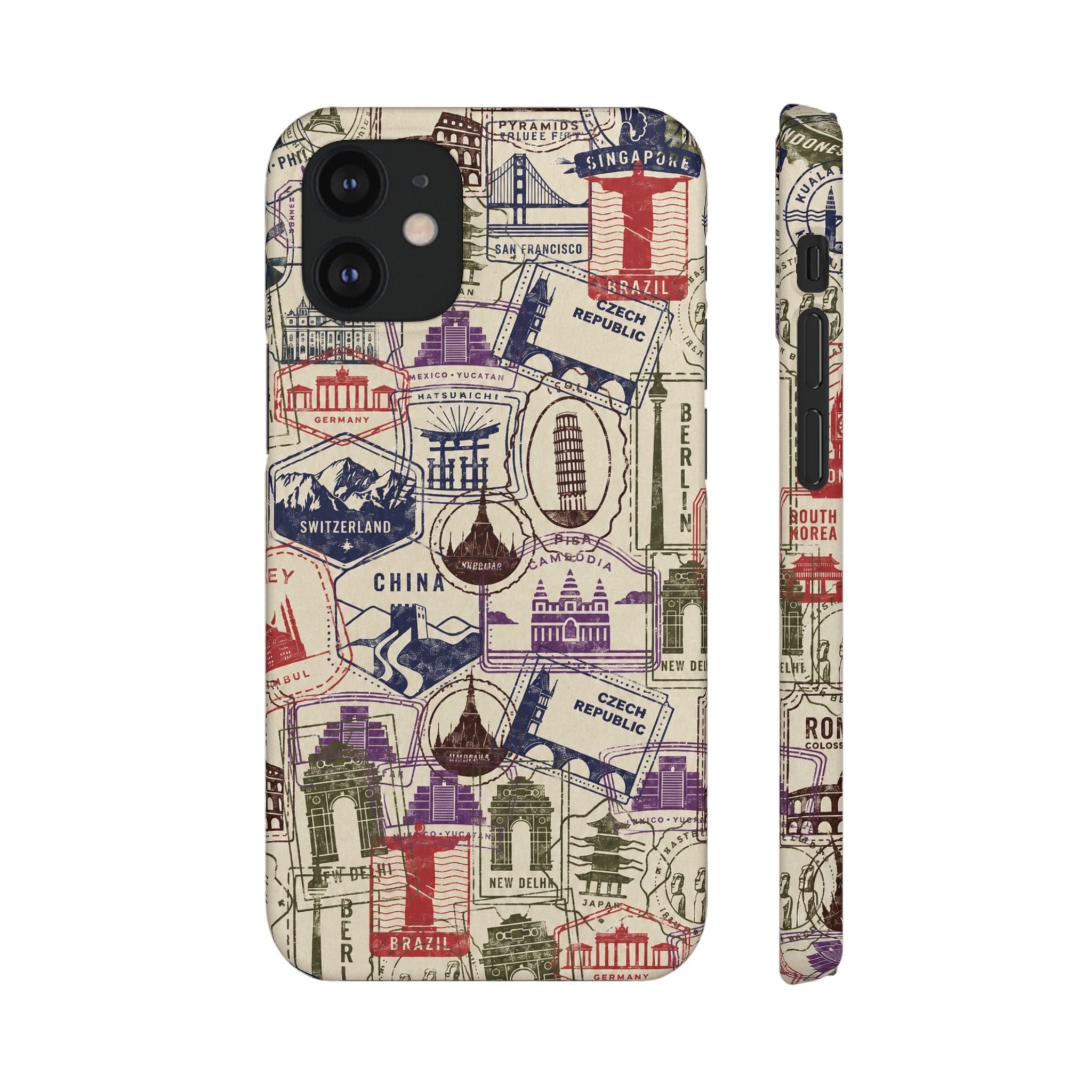 Vintage Travel Stamps Phone Case