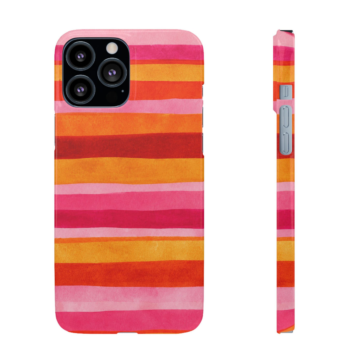 Pink Sunset Watercolor Stripes
