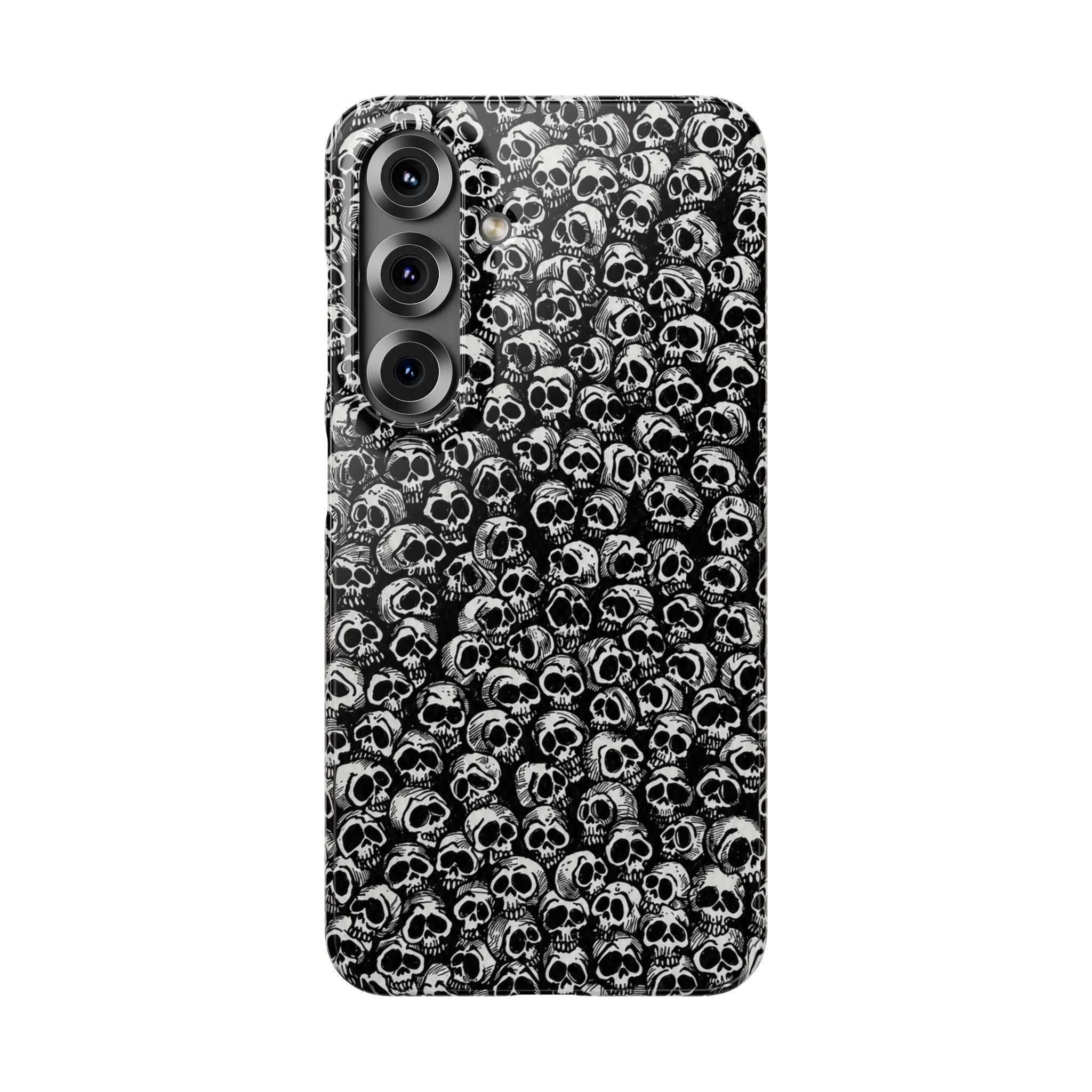 Black and White Skull Pattern Phone Case