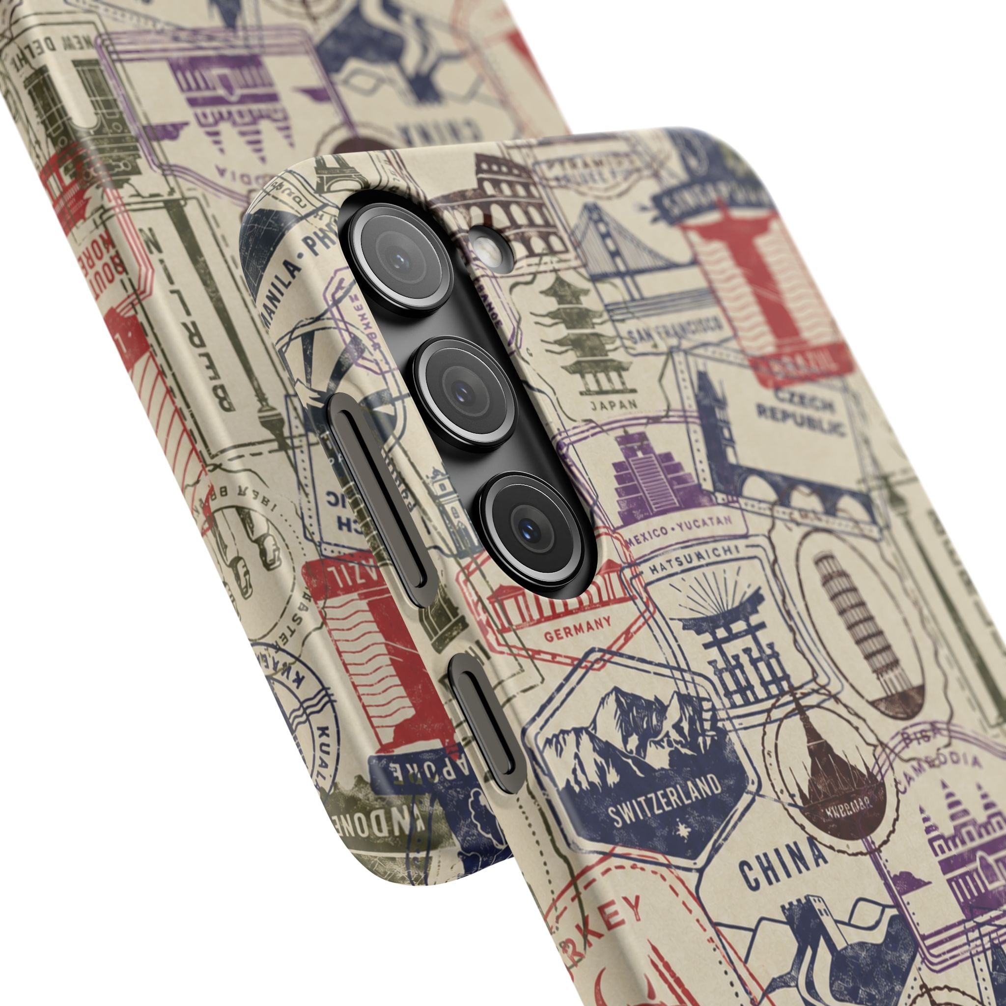 Vintage Travel Stamps Phone Case