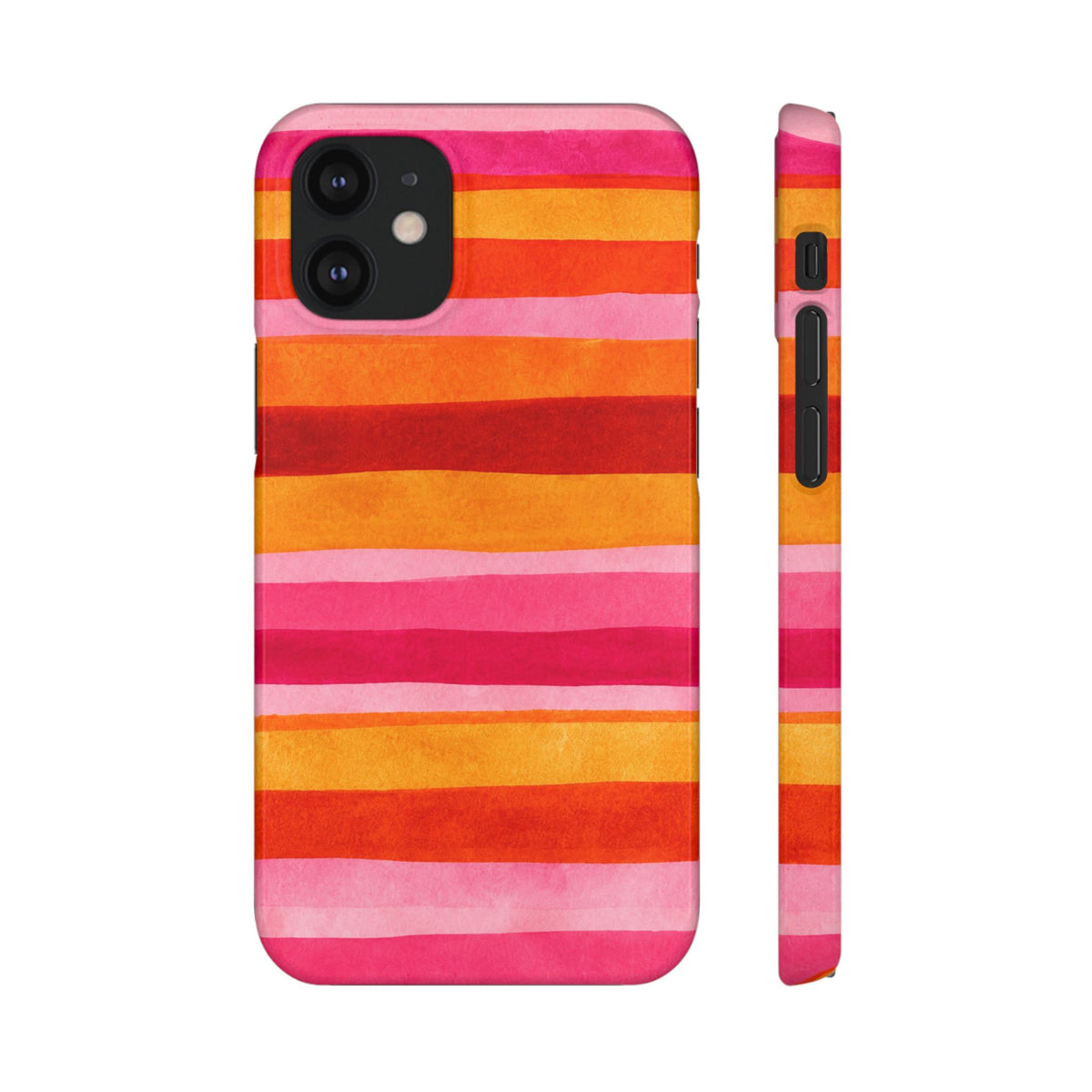 Pink Sunset Watercolor Stripes