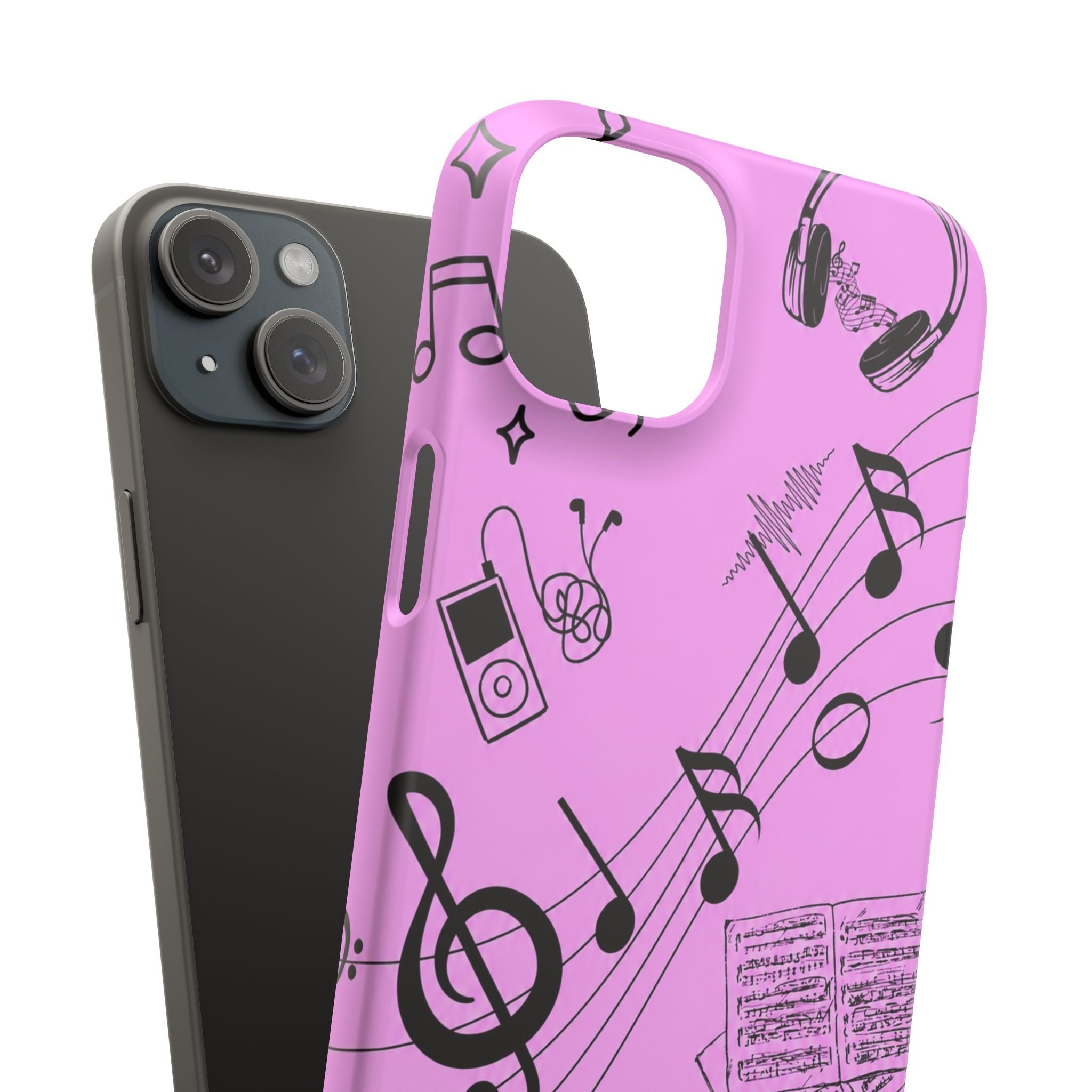 Pink Music Notes Phone Case