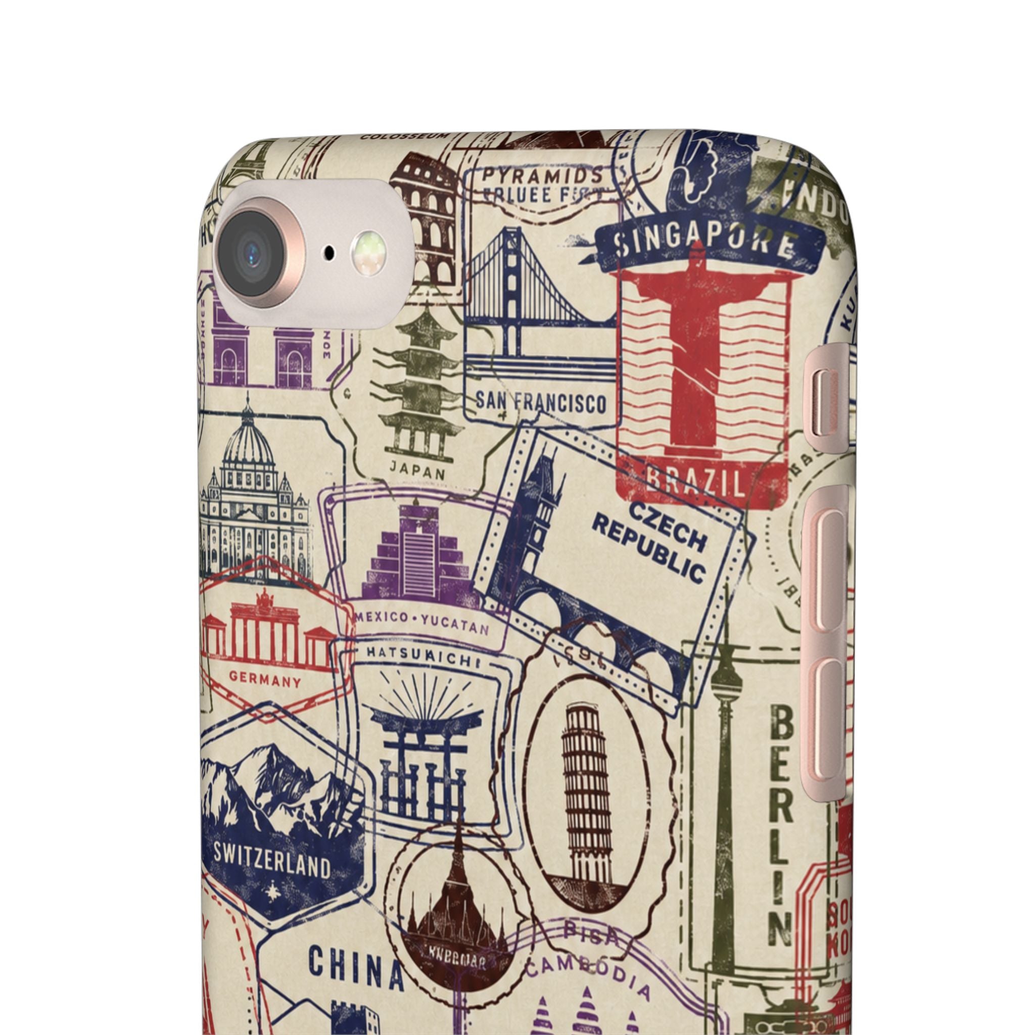 Vintage Travel Stamps Phone Case