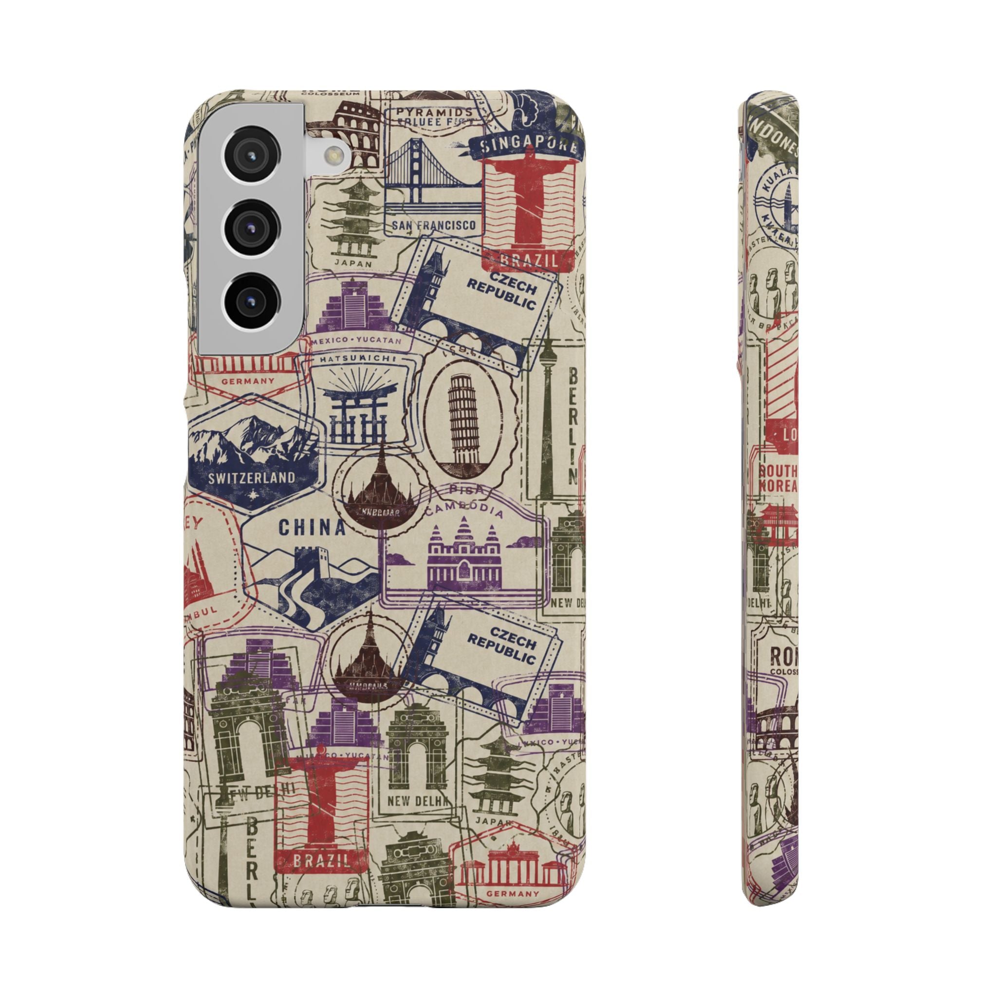 Vintage Travel Stamps Phone Case