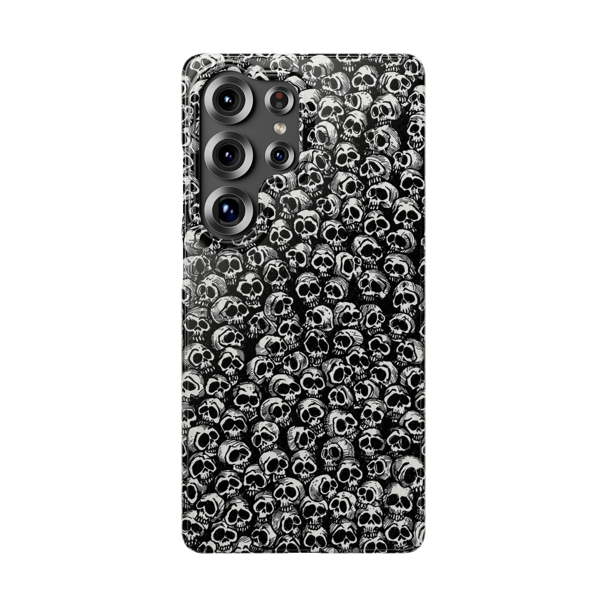 Black and White Skull Pattern Phone Case