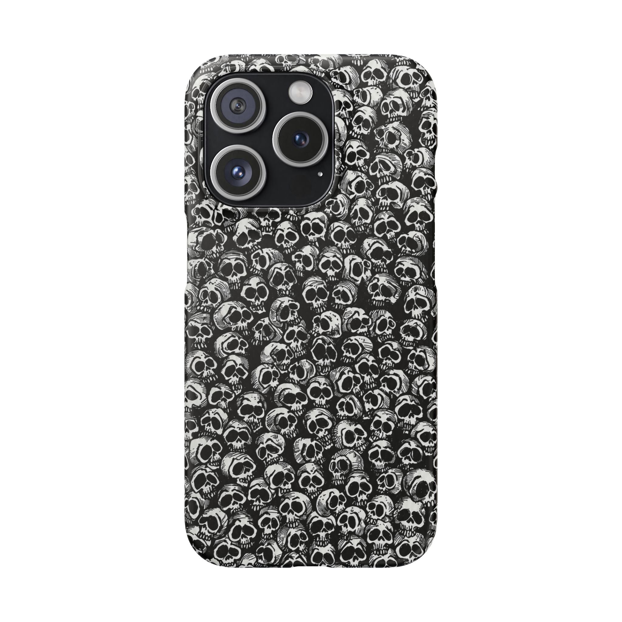 Black and White Skull Pattern Phone Case