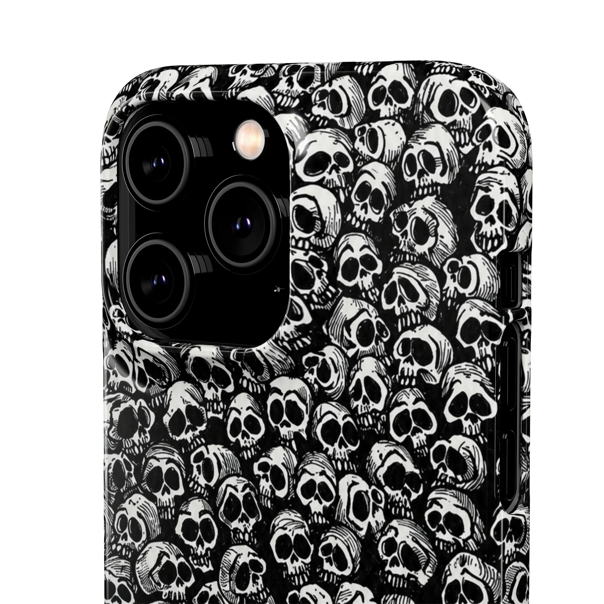 Black and White Skull Pattern Phone Case
