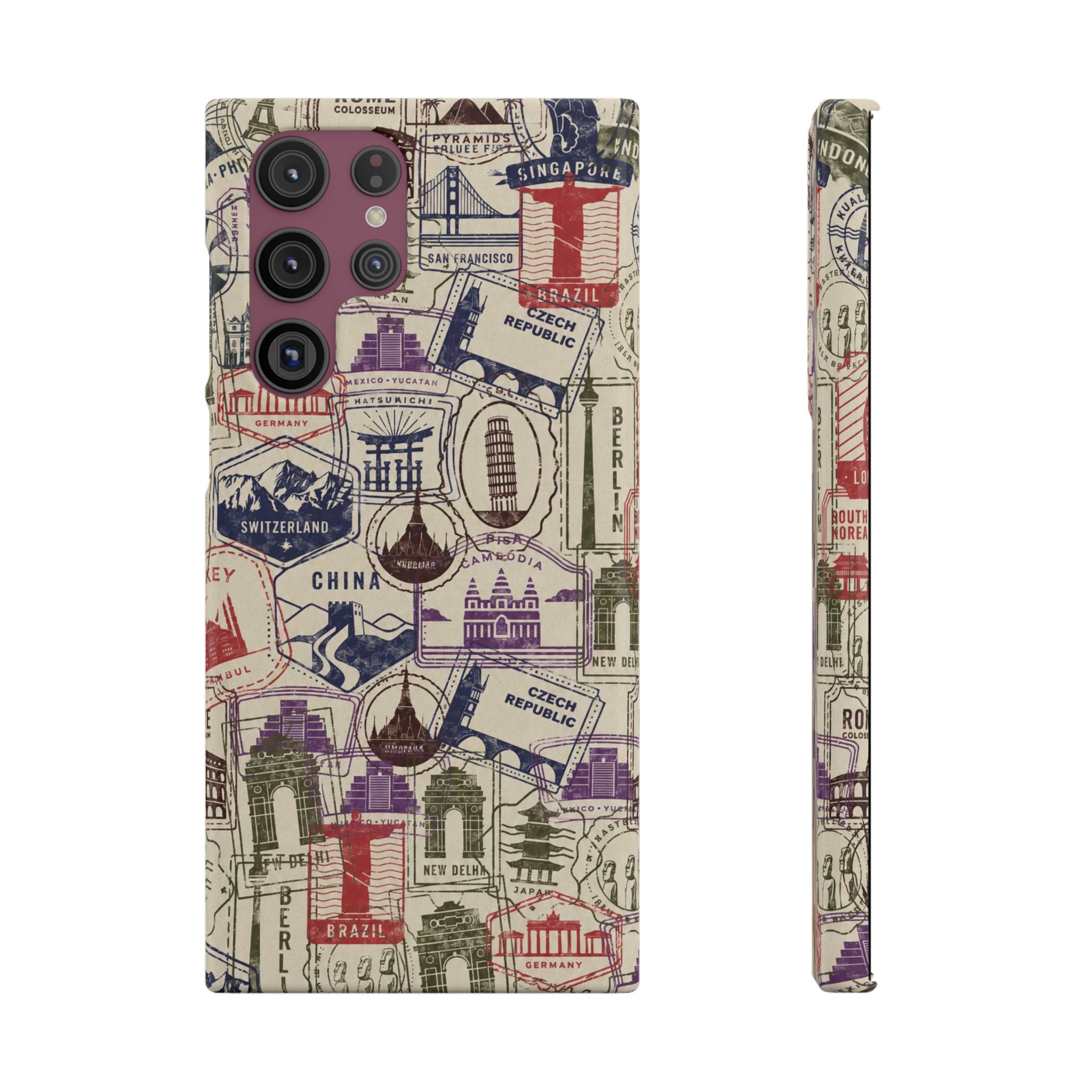 Vintage Travel Stamps Phone Case