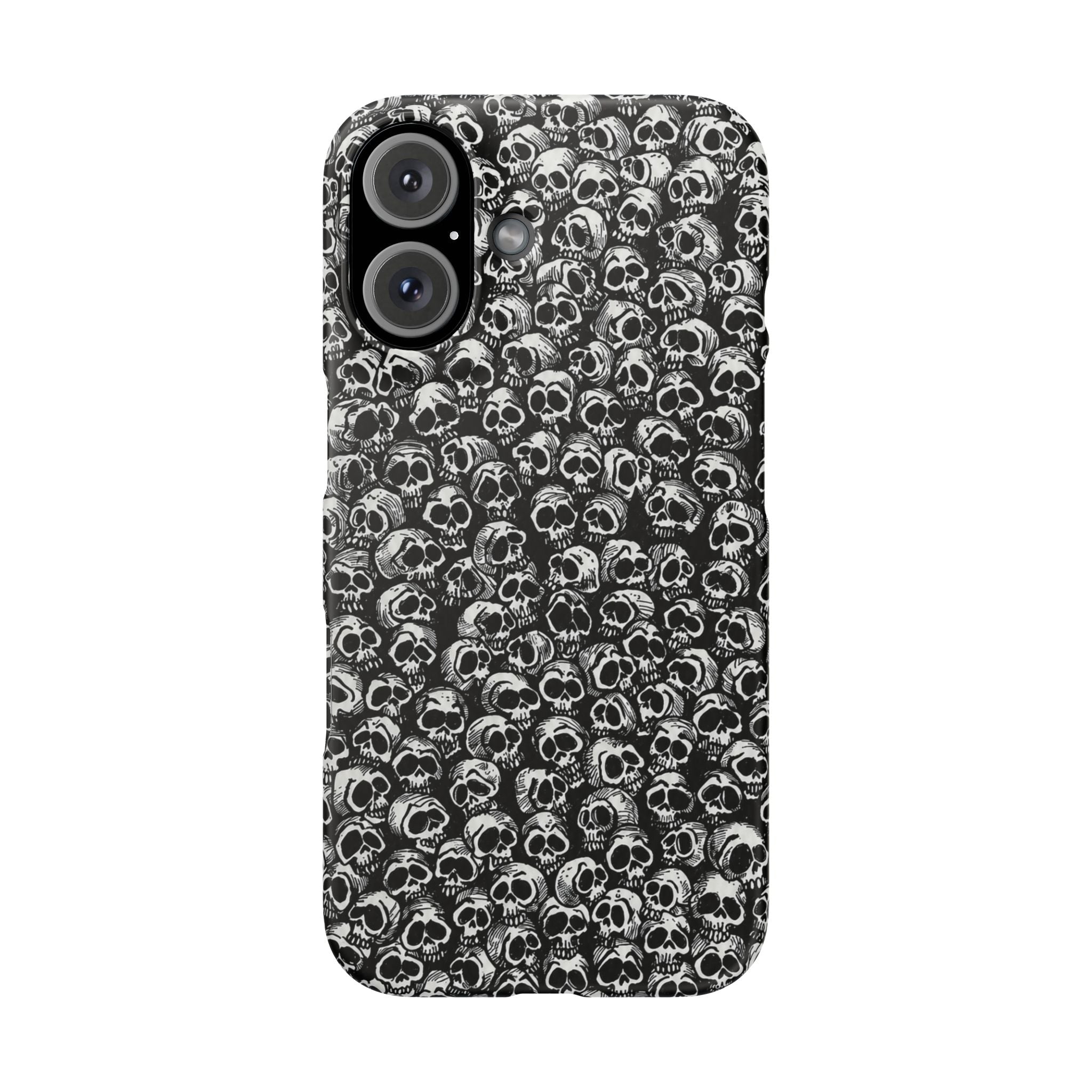 Black and White Skull Pattern Phone Case