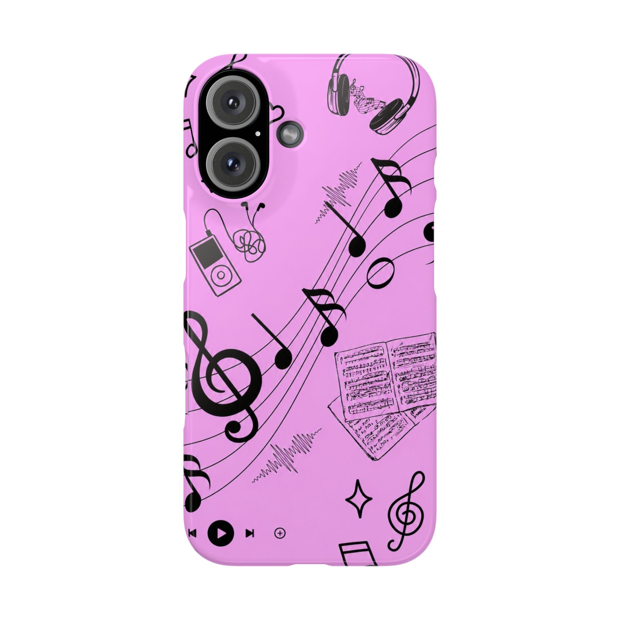 Pink Music Notes Phone Case
