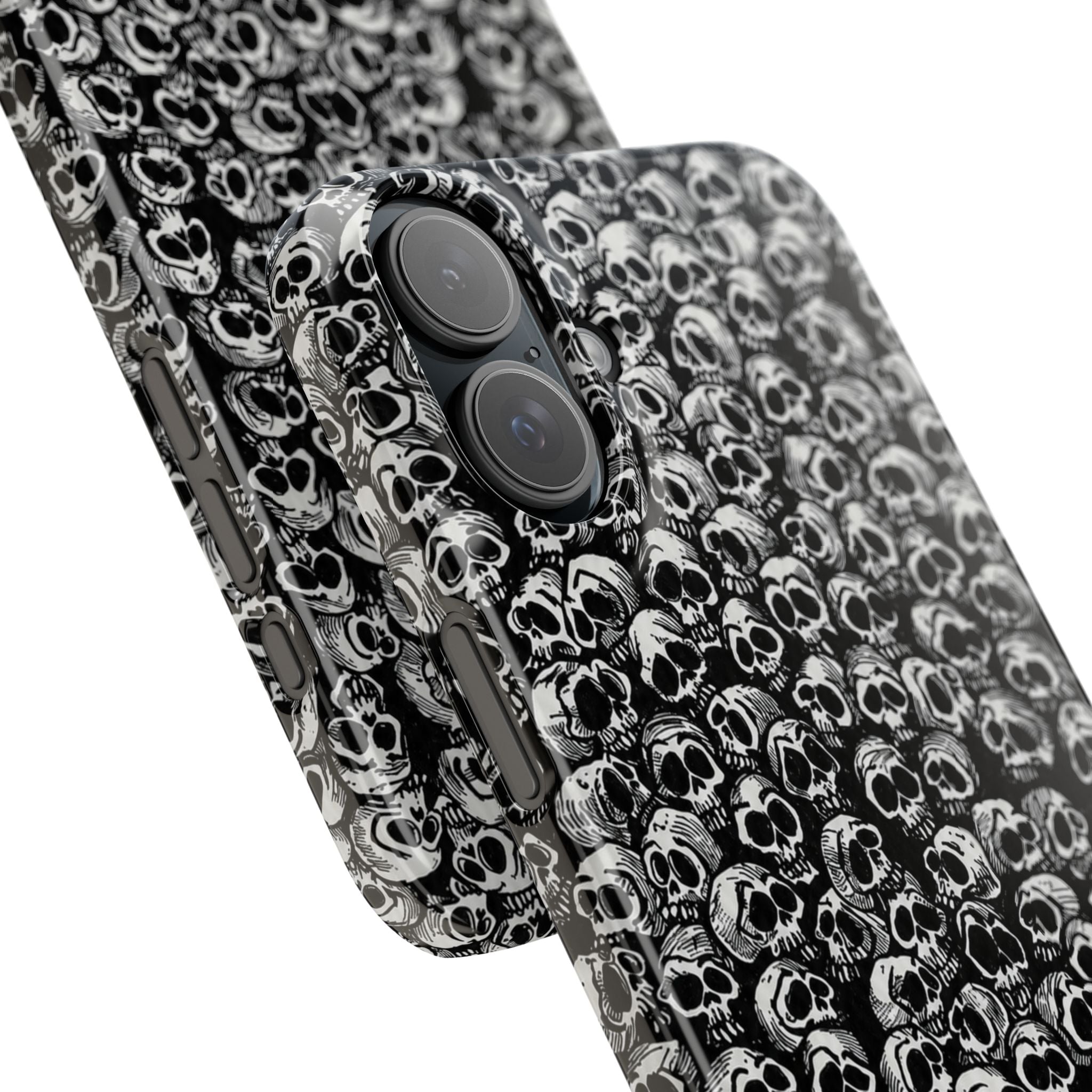 Black and White Skull Pattern Phone Case