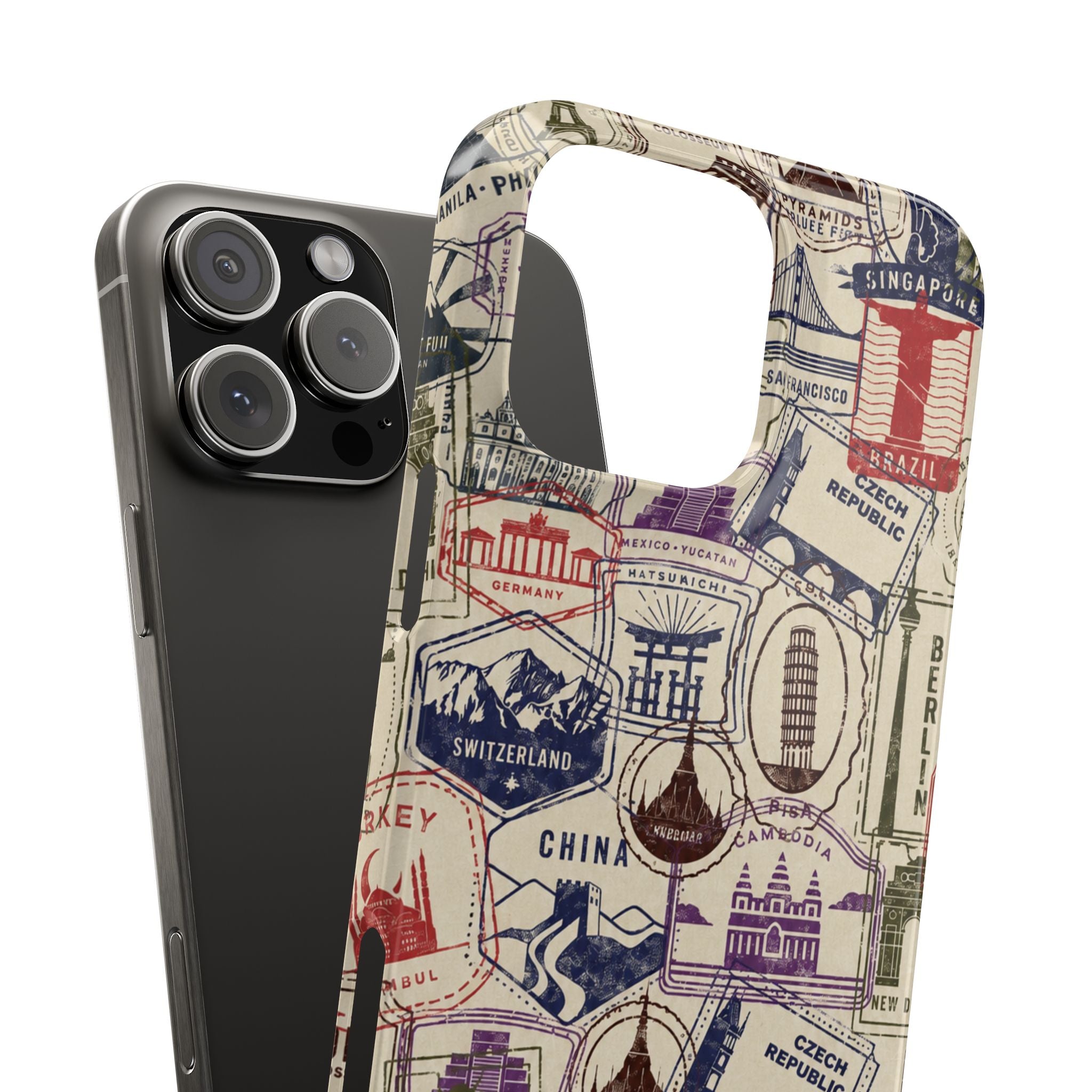 Vintage Travel Stamps Phone Case