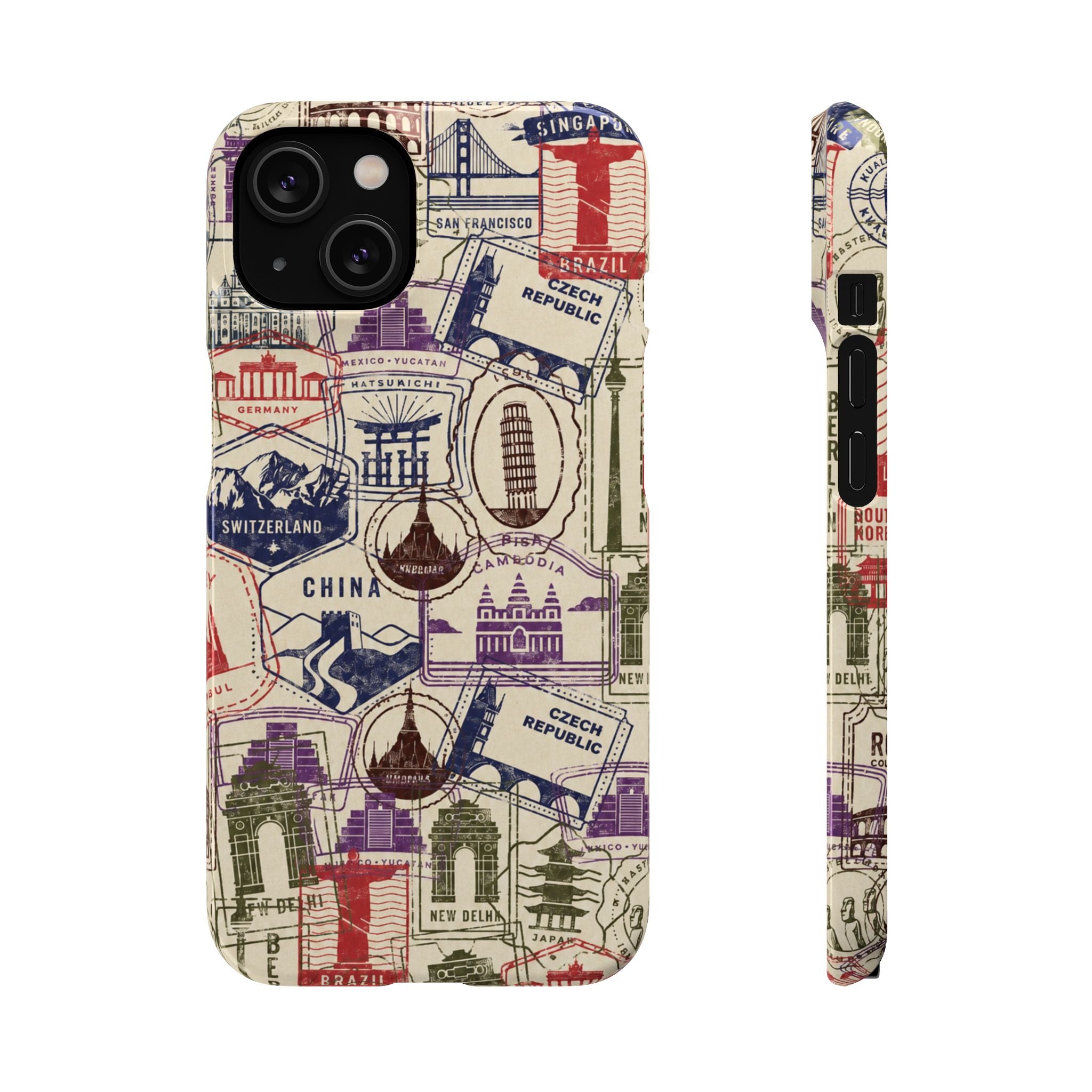 Vintage Travel Stamps Phone Case