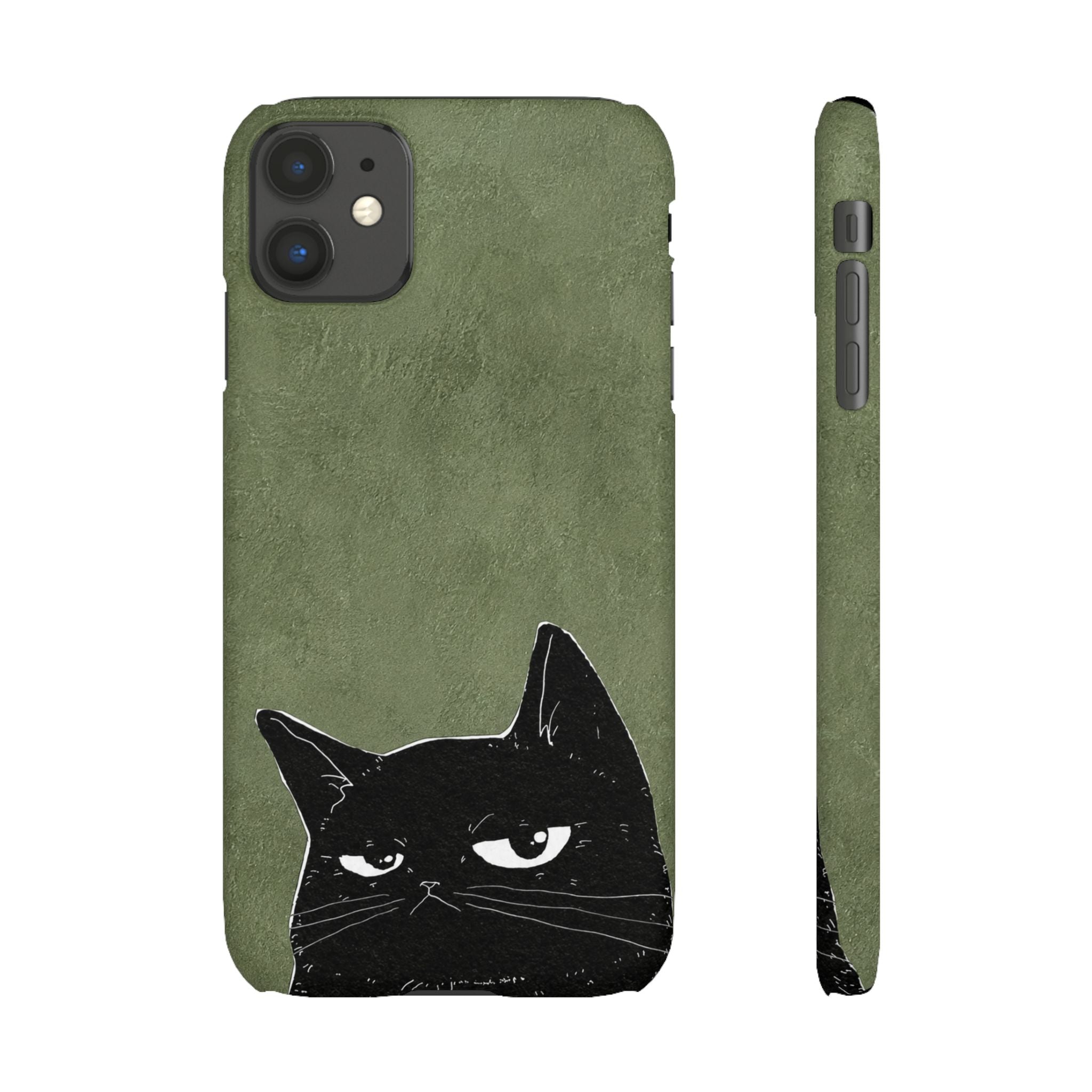 Grumpy Black Cat Phone Case