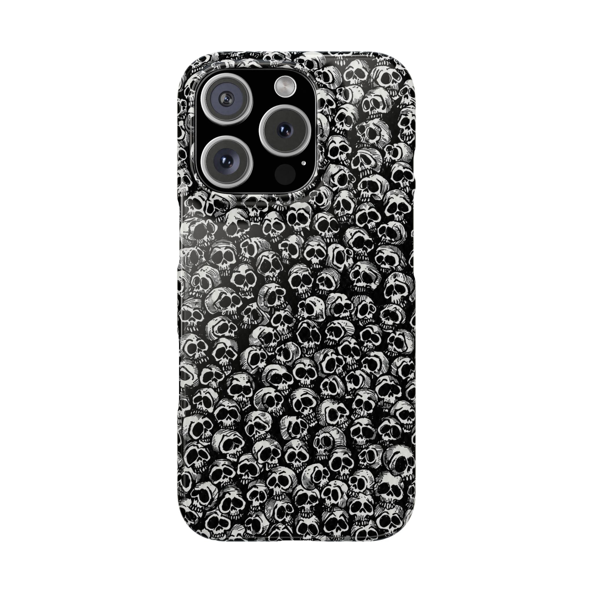 Black and White Skull Pattern Phone Case