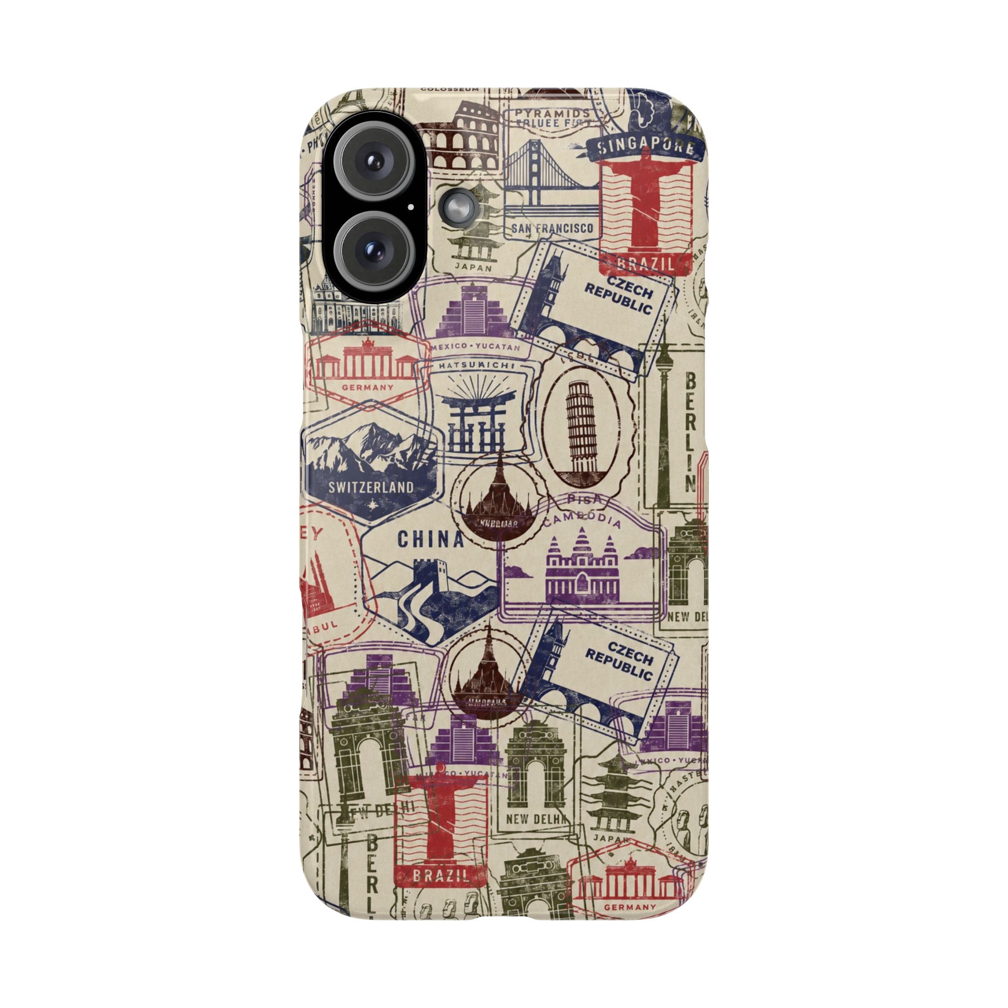 Vintage Travel Stamps Phone Case