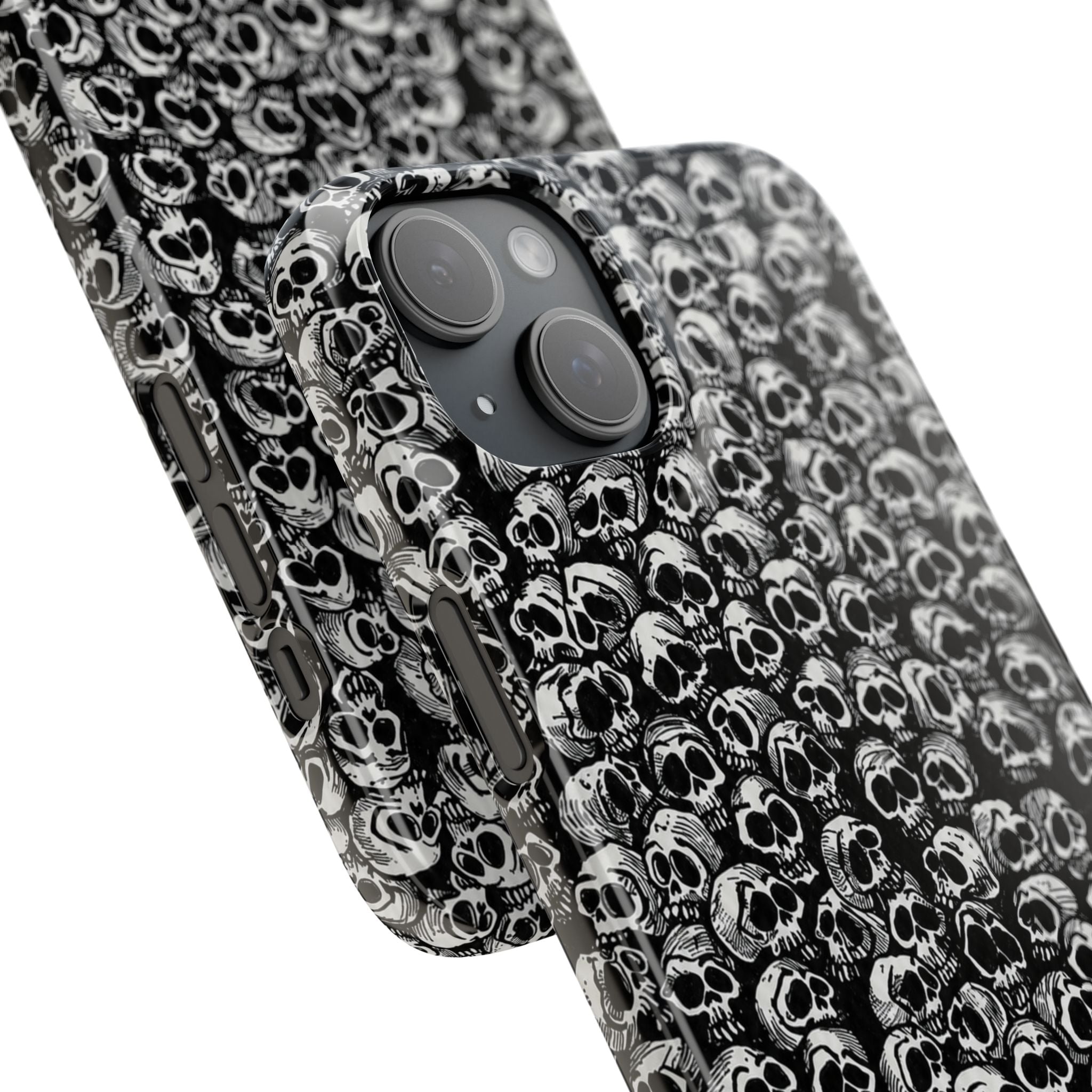 Black and White Skull Pattern Phone Case