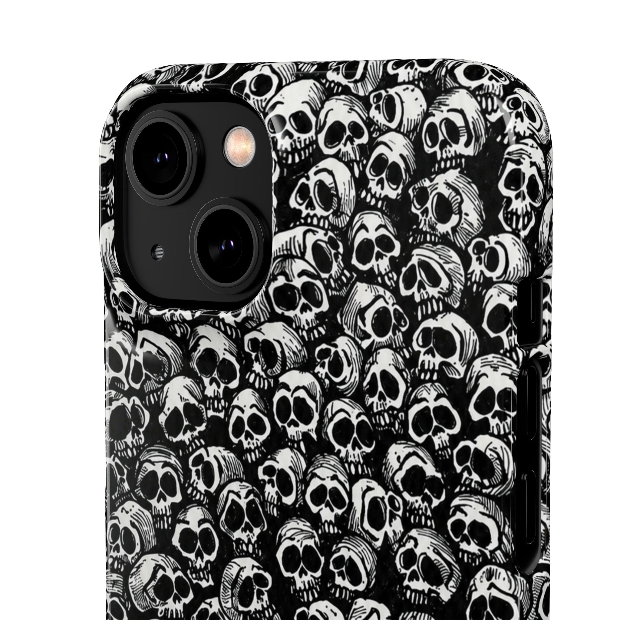 Black and White Skull Pattern Phone Case