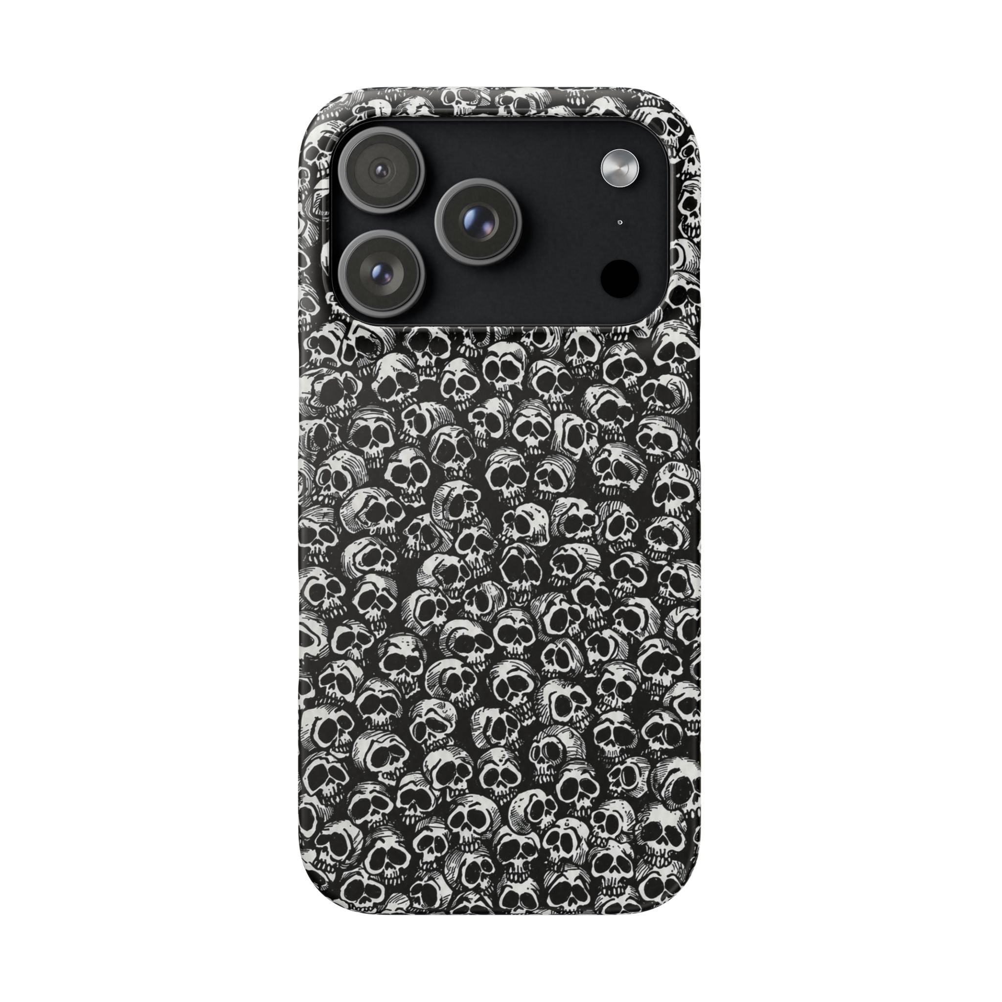 Black and White Skull Pattern Phone Case