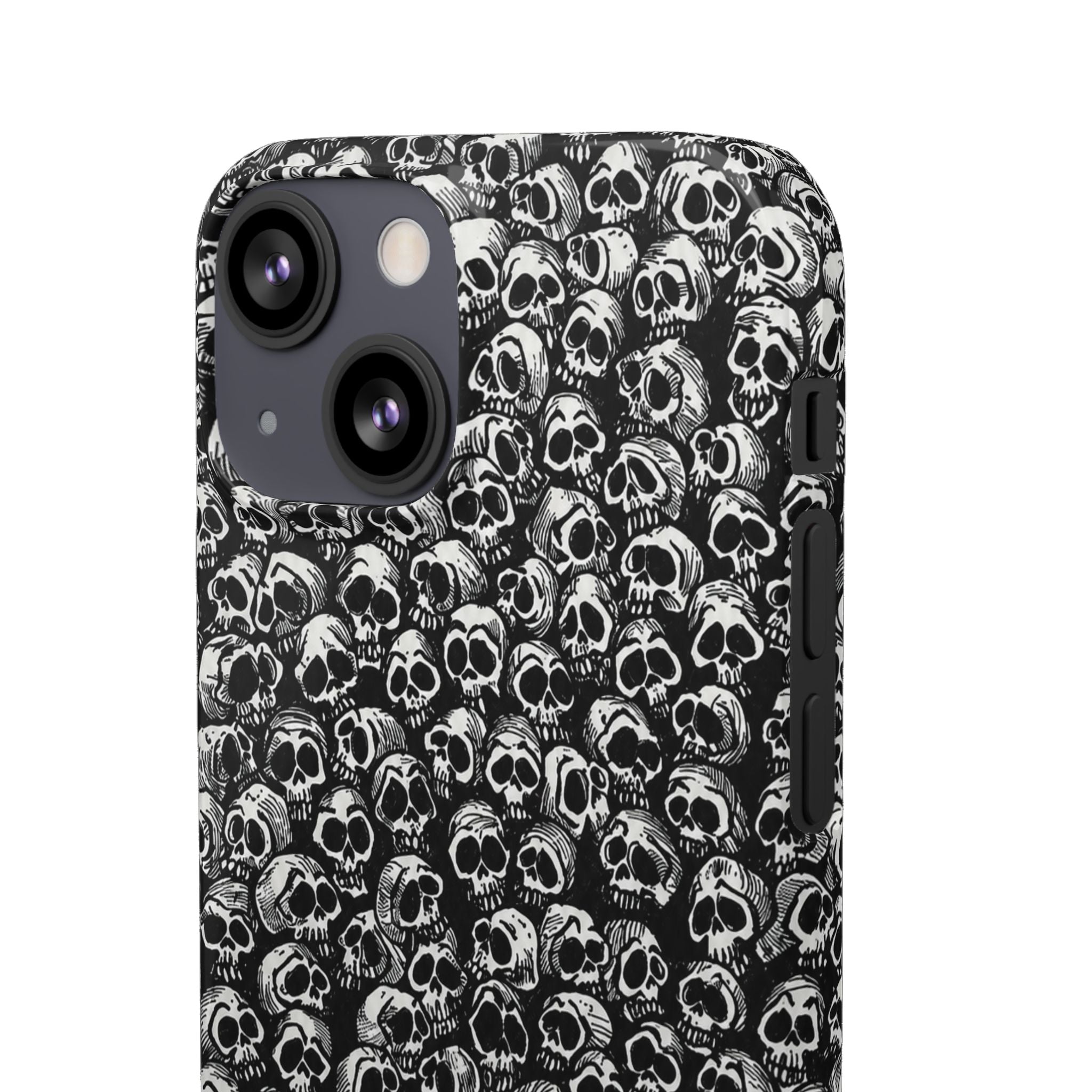Black and White Skull Pattern Phone Case