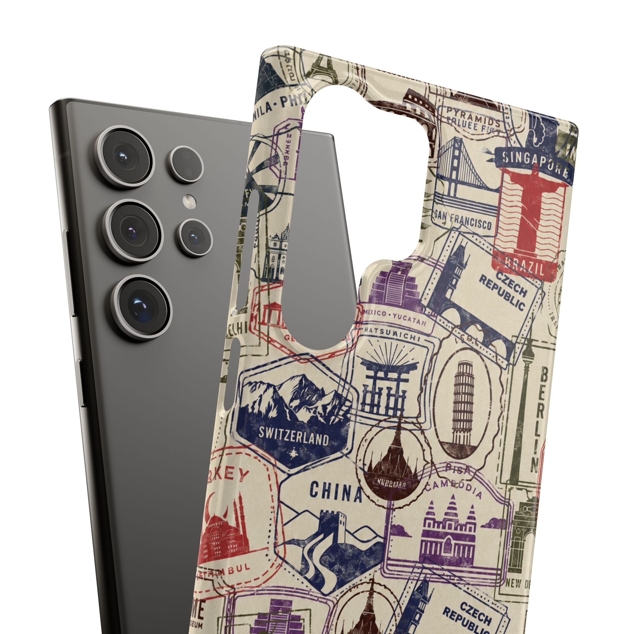 Vintage Travel Stamps Phone Case