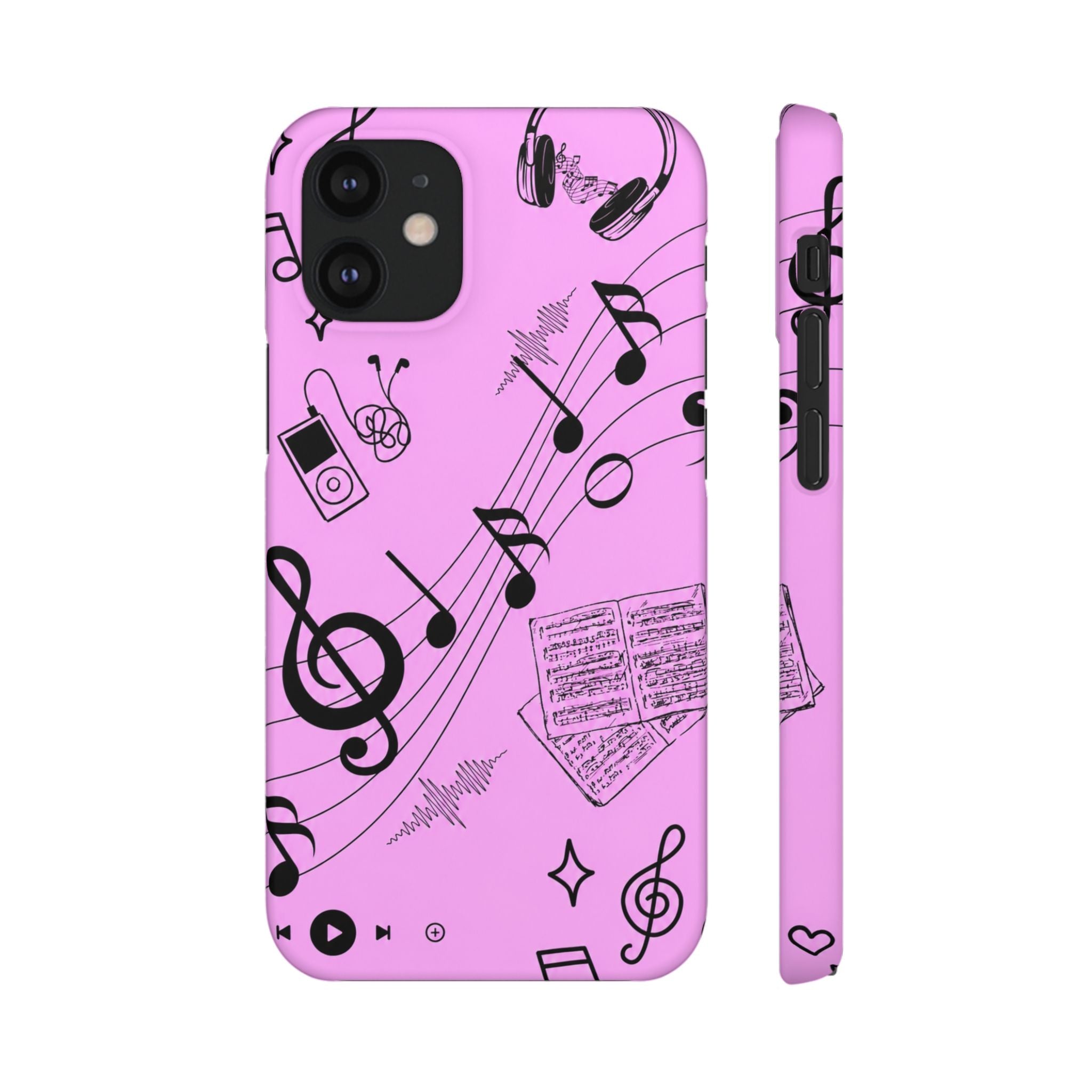 Pink Music Notes Phone Case