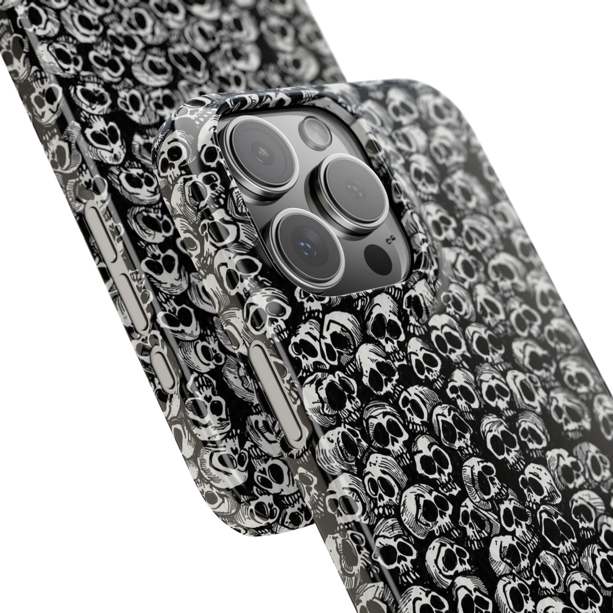Black and White Skull Pattern Phone Case