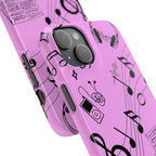 Pink Music Notes Phone Case