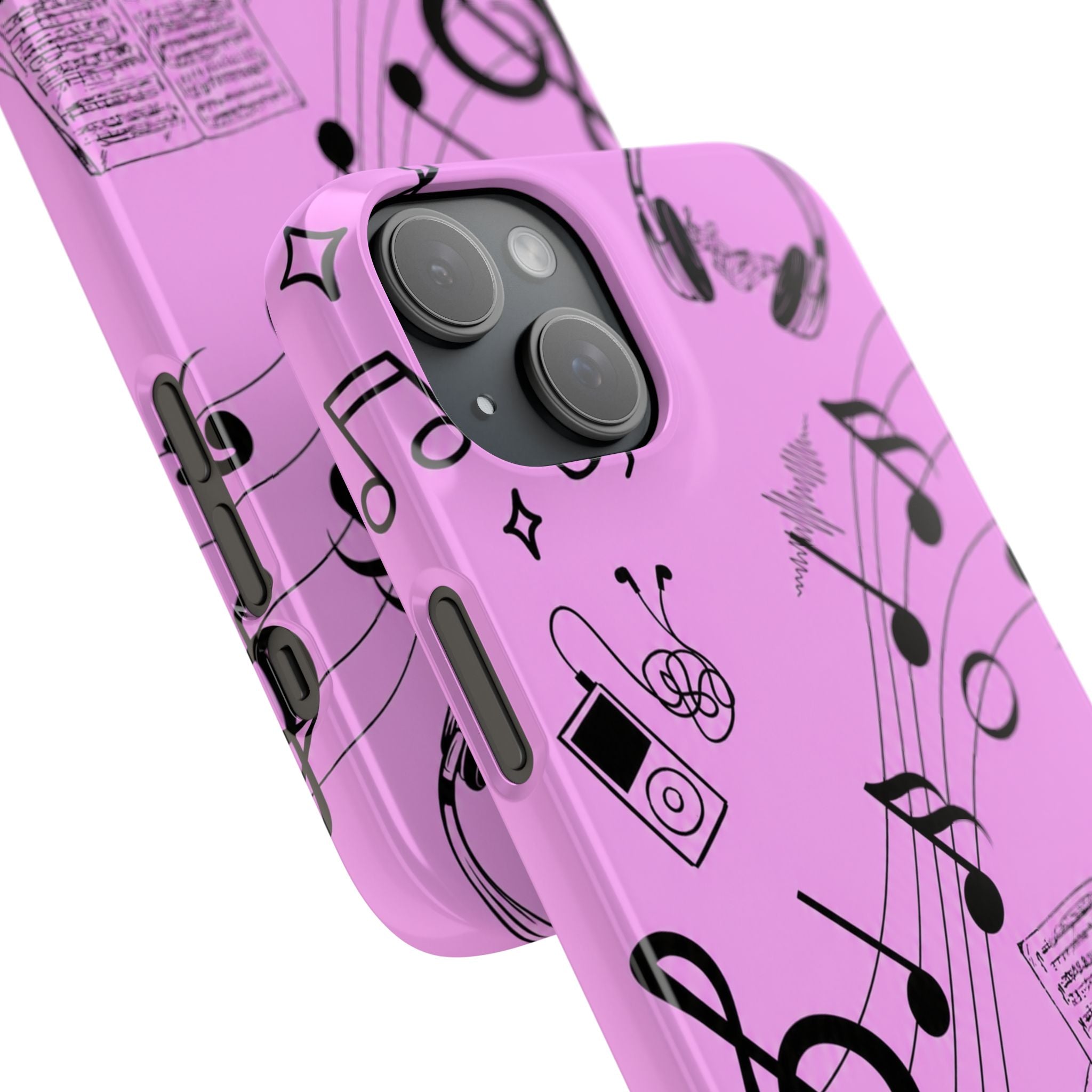 Pink Music Notes Phone Case