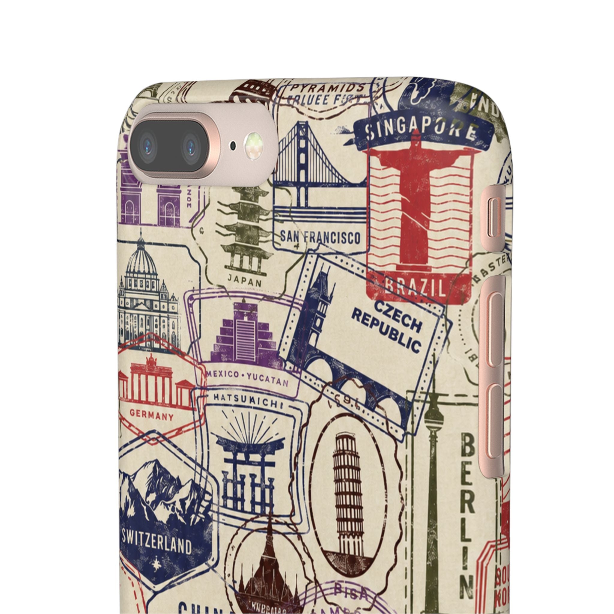 Vintage Travel Stamps Phone Case