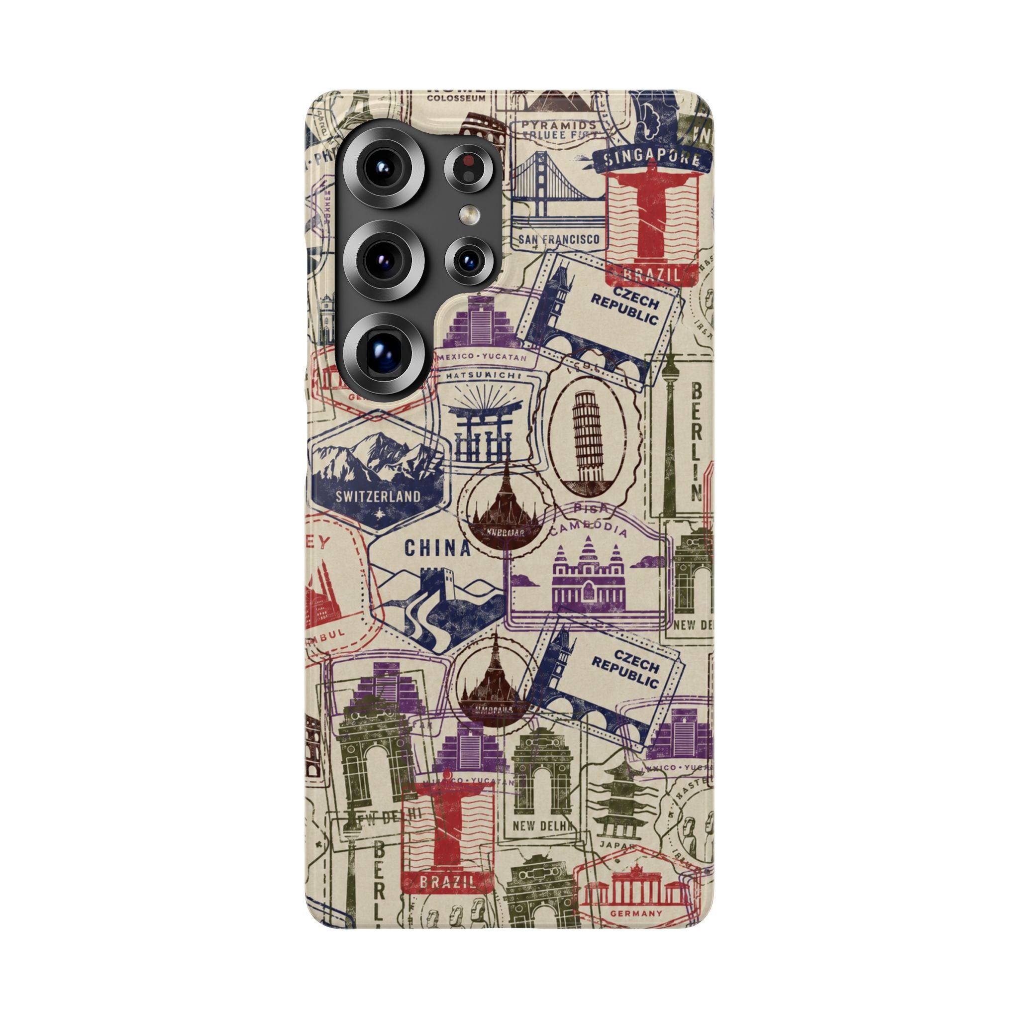Vintage Travel Stamps Phone Case