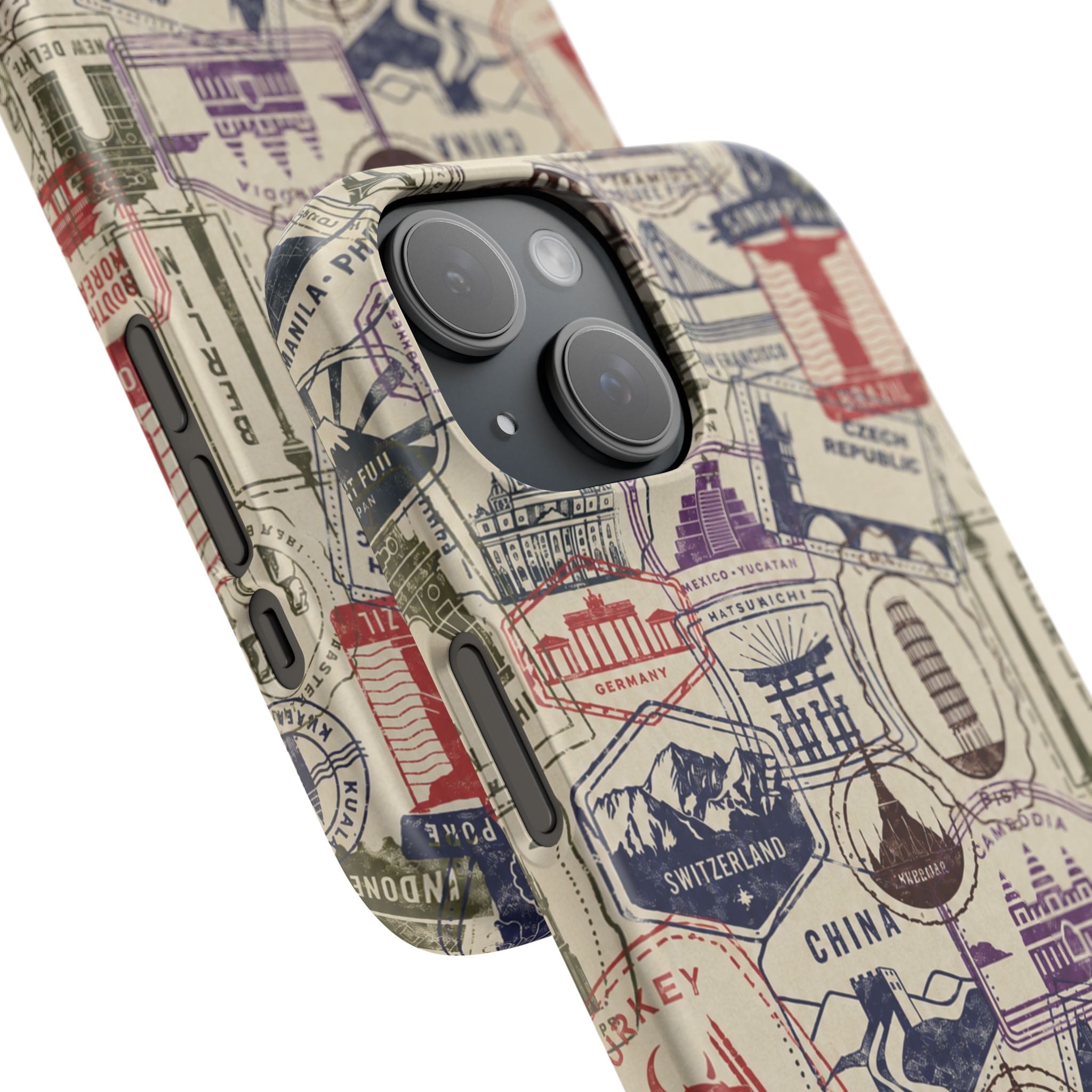 Vintage Travel Stamps Phone Case