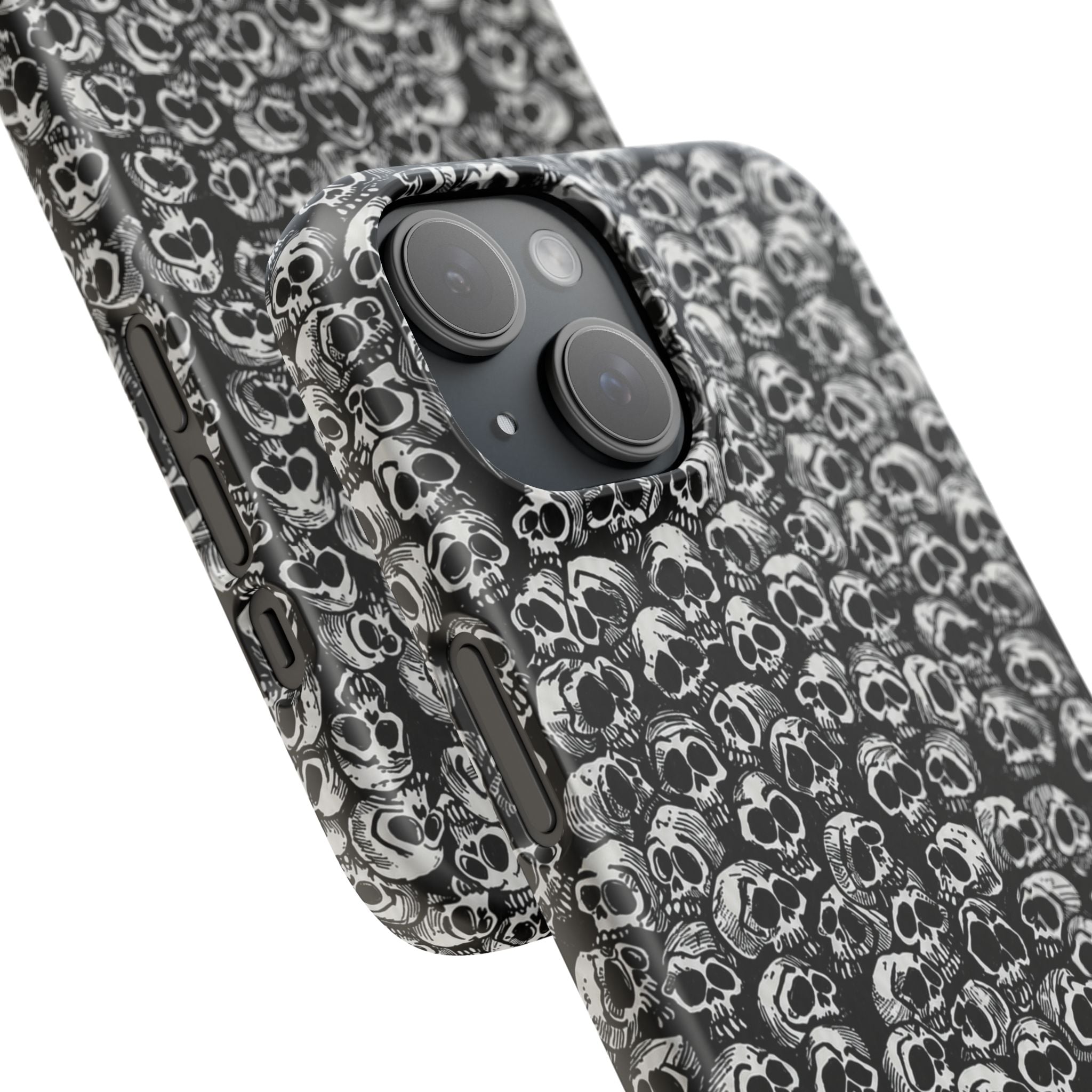 Black and White Skull Pattern Phone Case