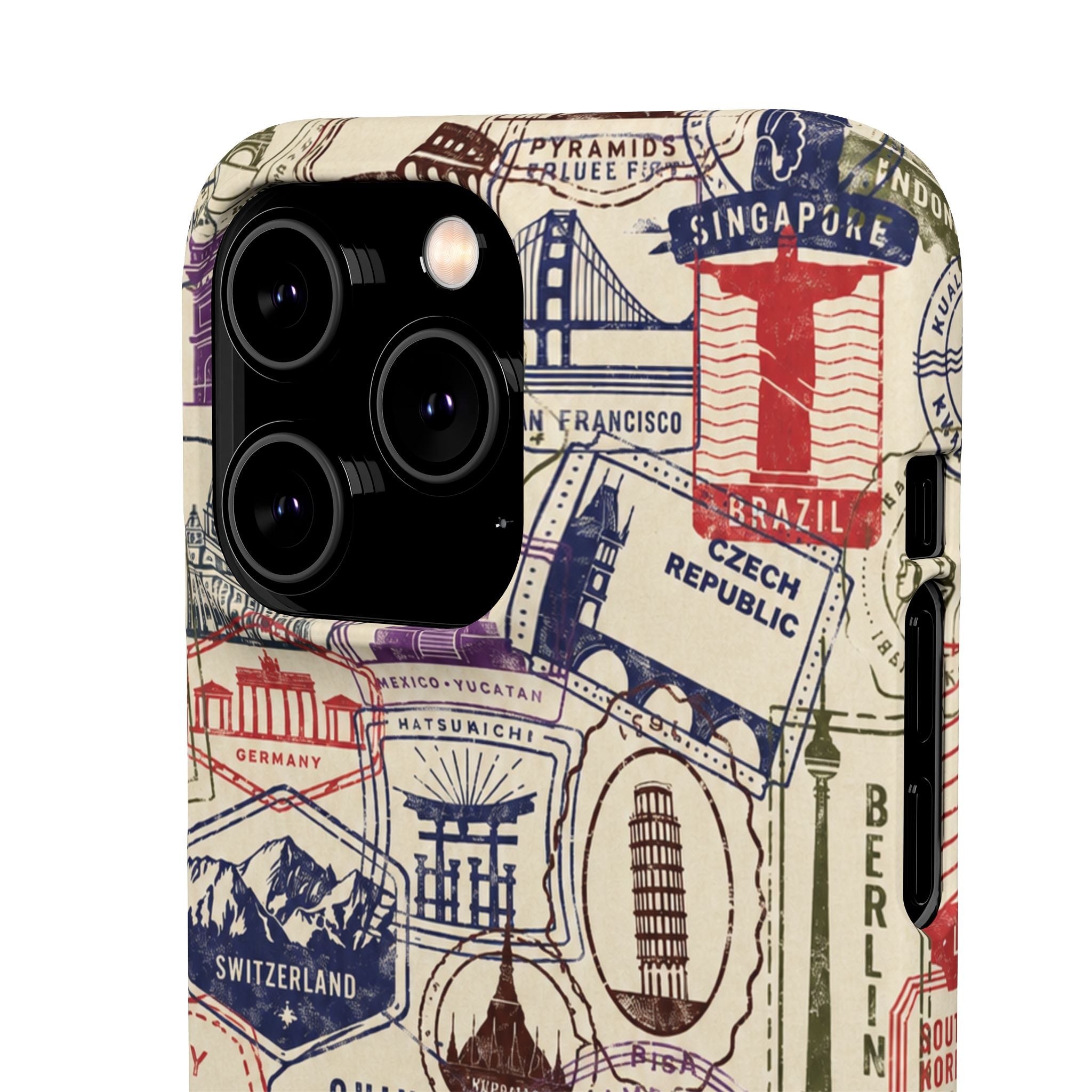 Vintage Travel Stamps Phone Case
