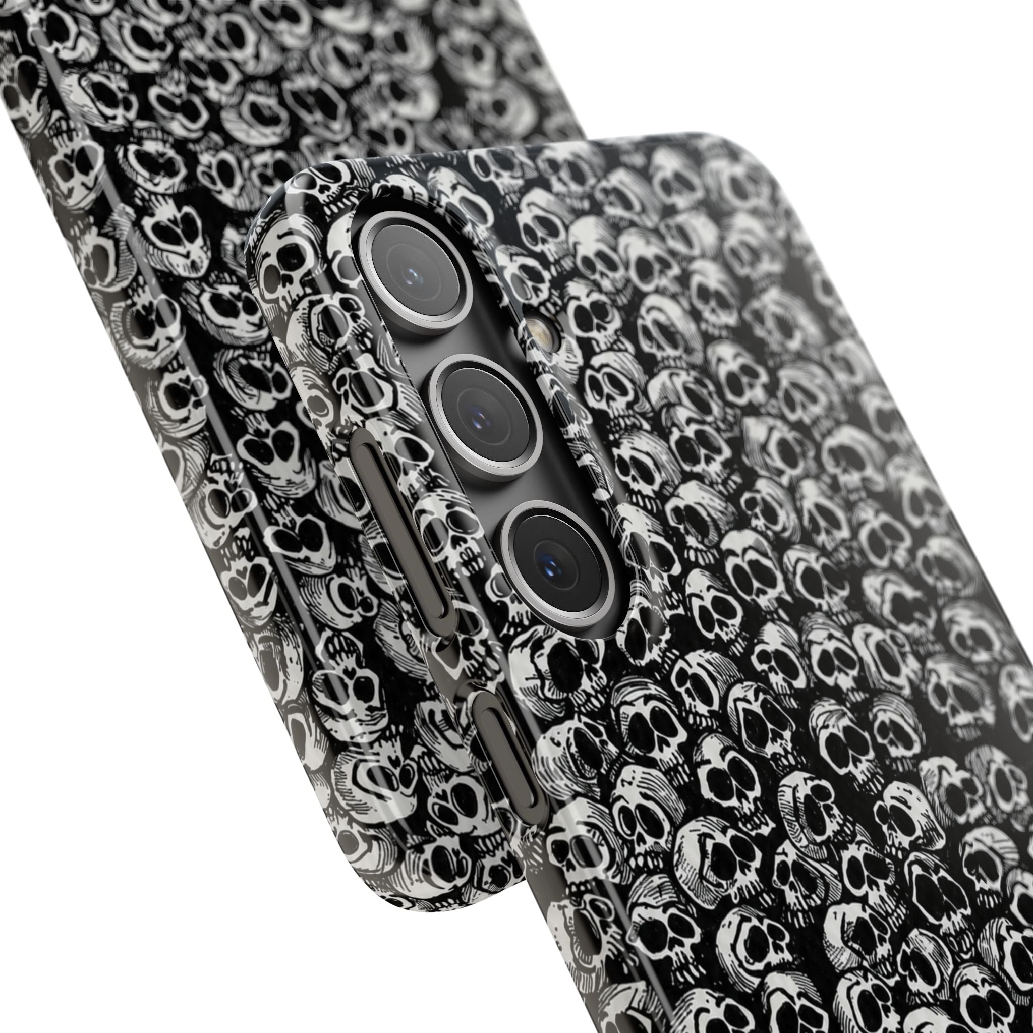 Black and White Skull Pattern Phone Case
