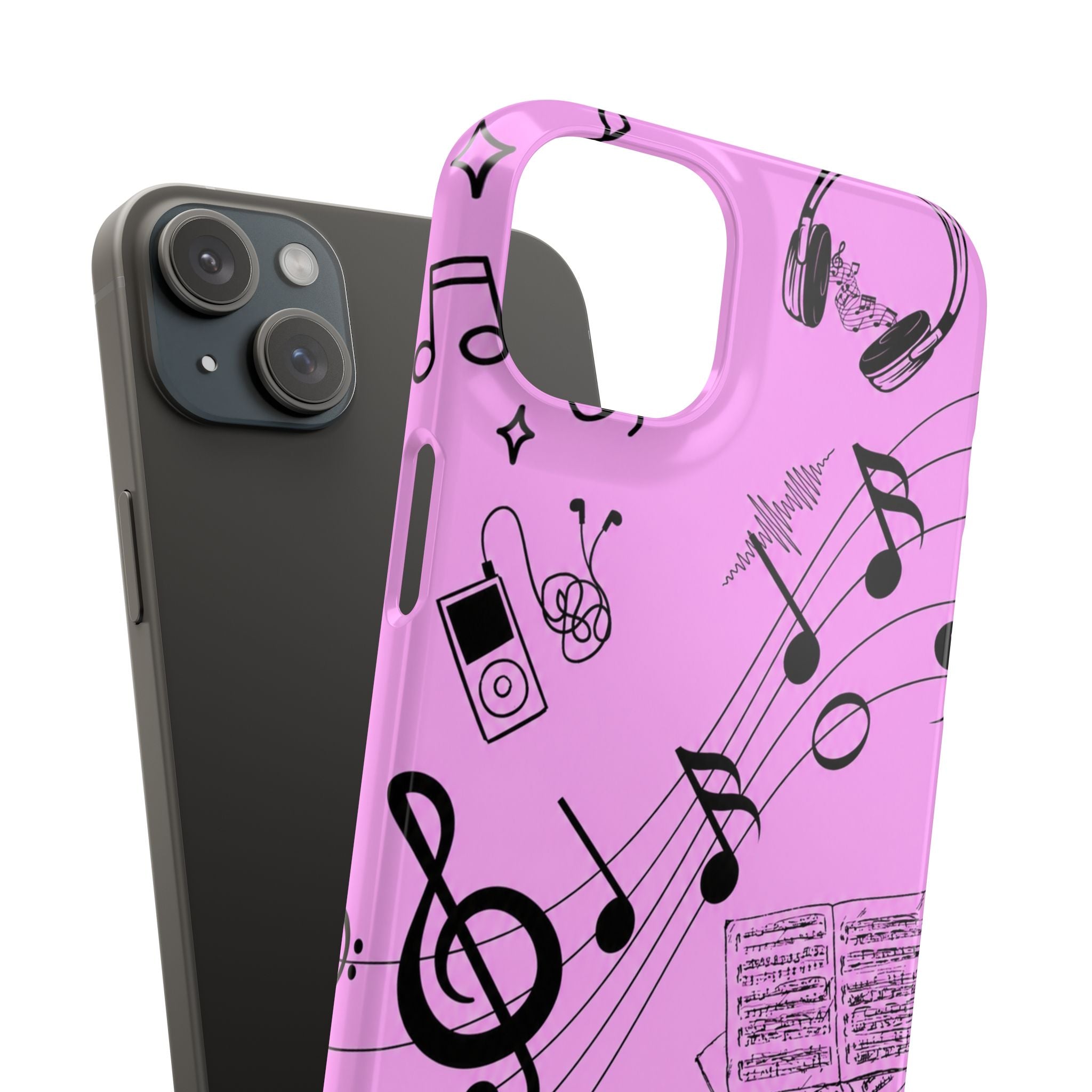 Pink Music Notes Phone Case