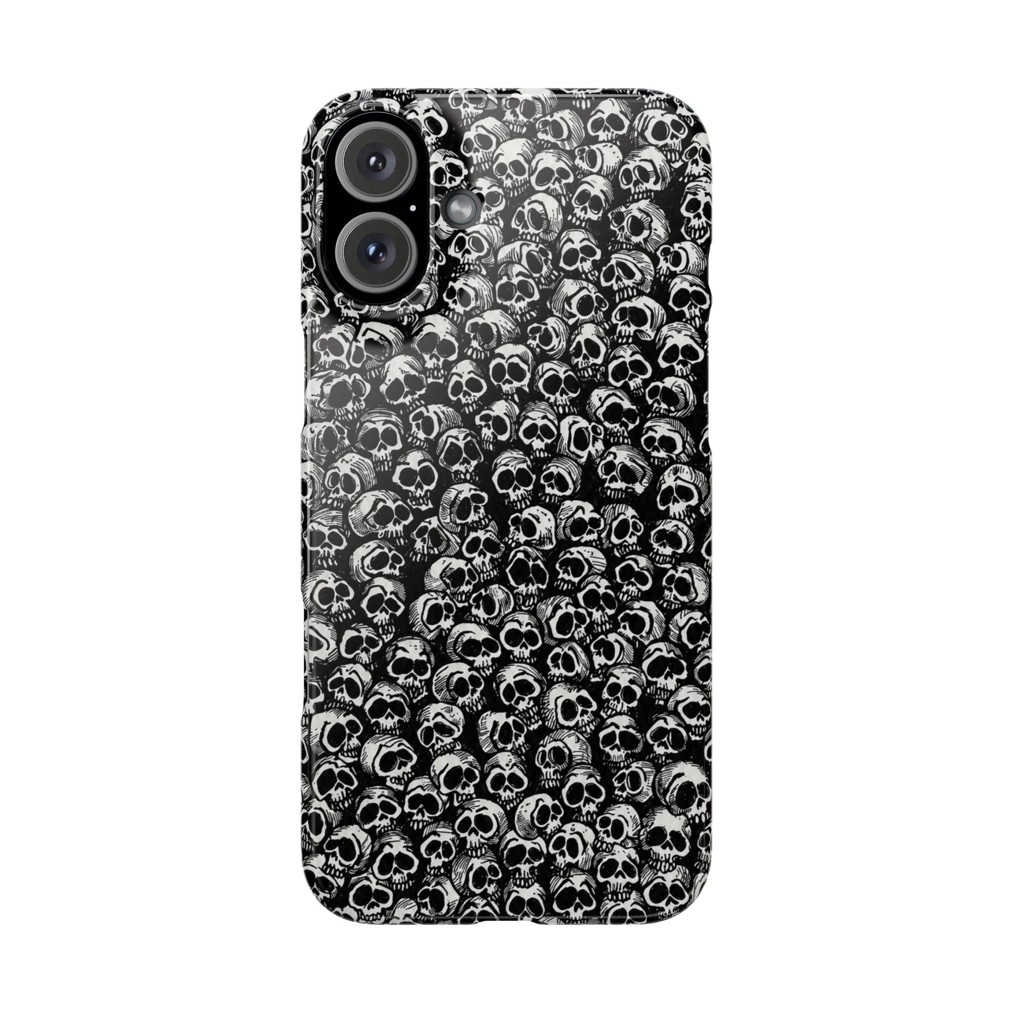 Black and White Skull Pattern Phone Case