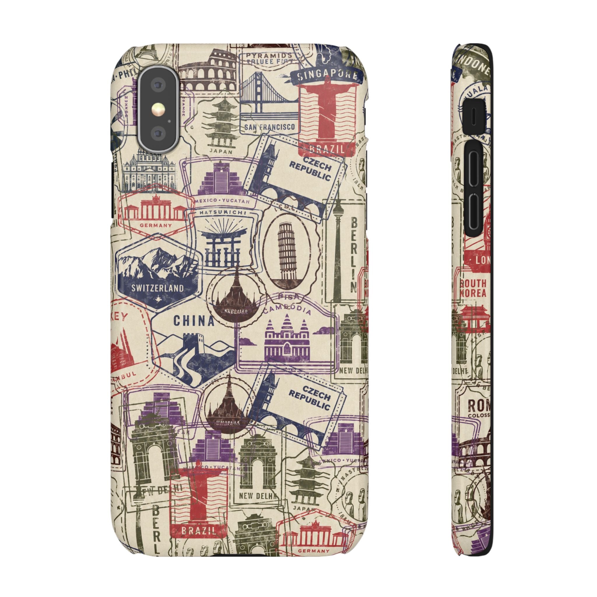 Vintage Travel Stamps Phone Case