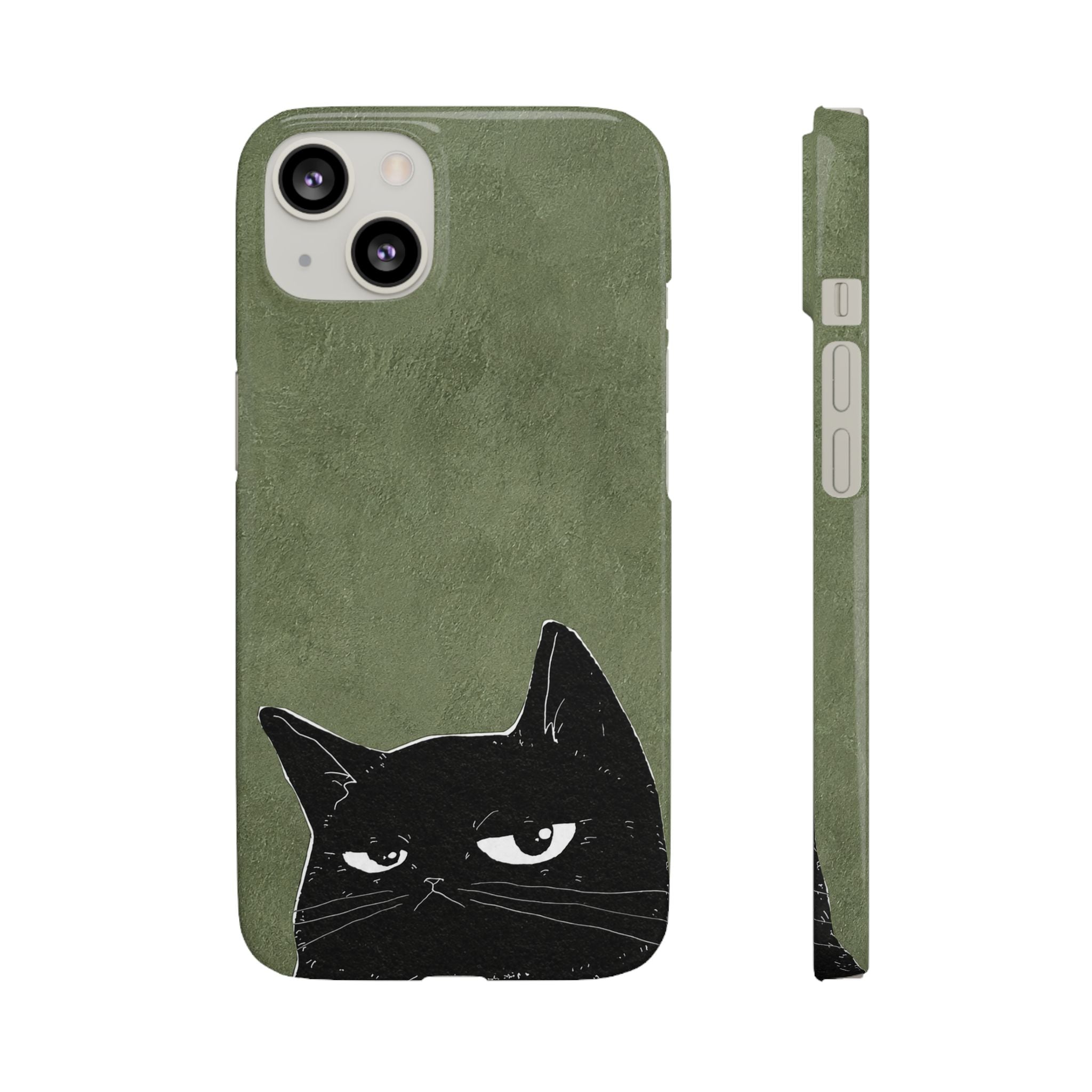 Grumpy Black Cat Phone Case