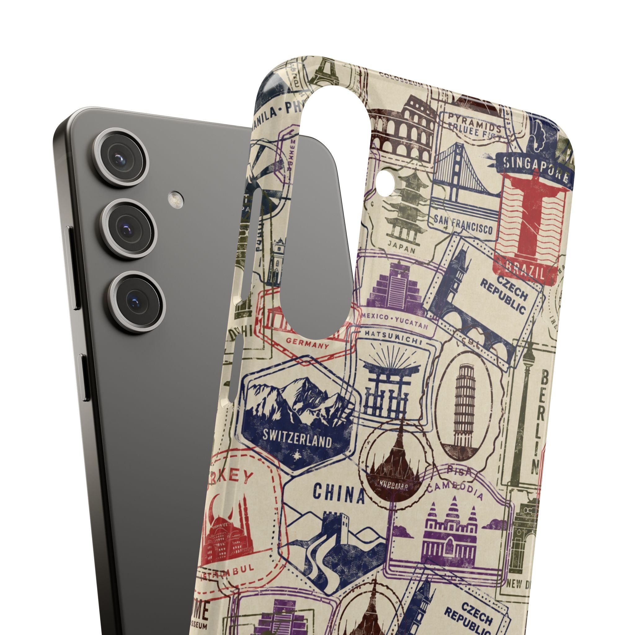 Vintage Travel Stamps Phone Case
