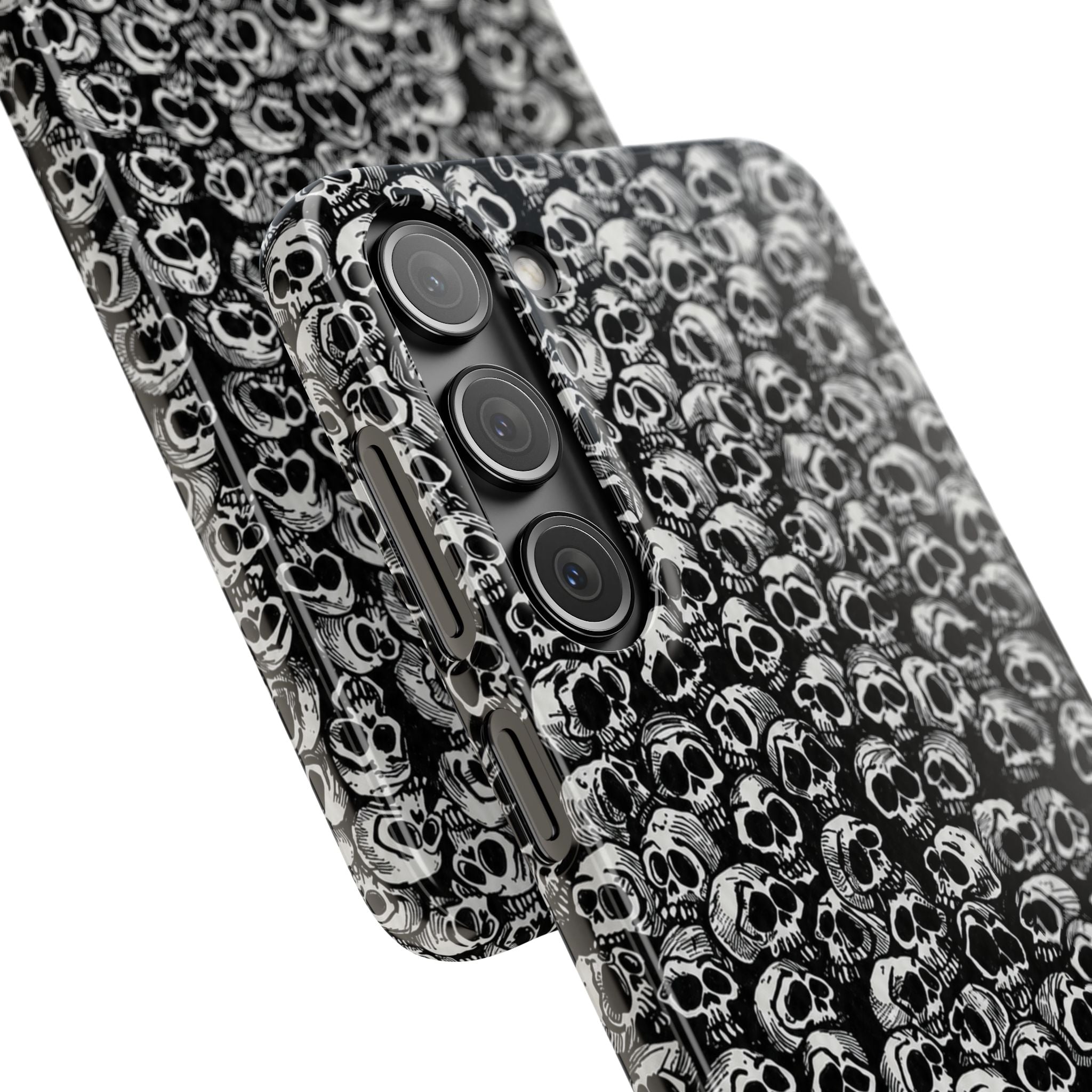 Black and White Skull Pattern Phone Case