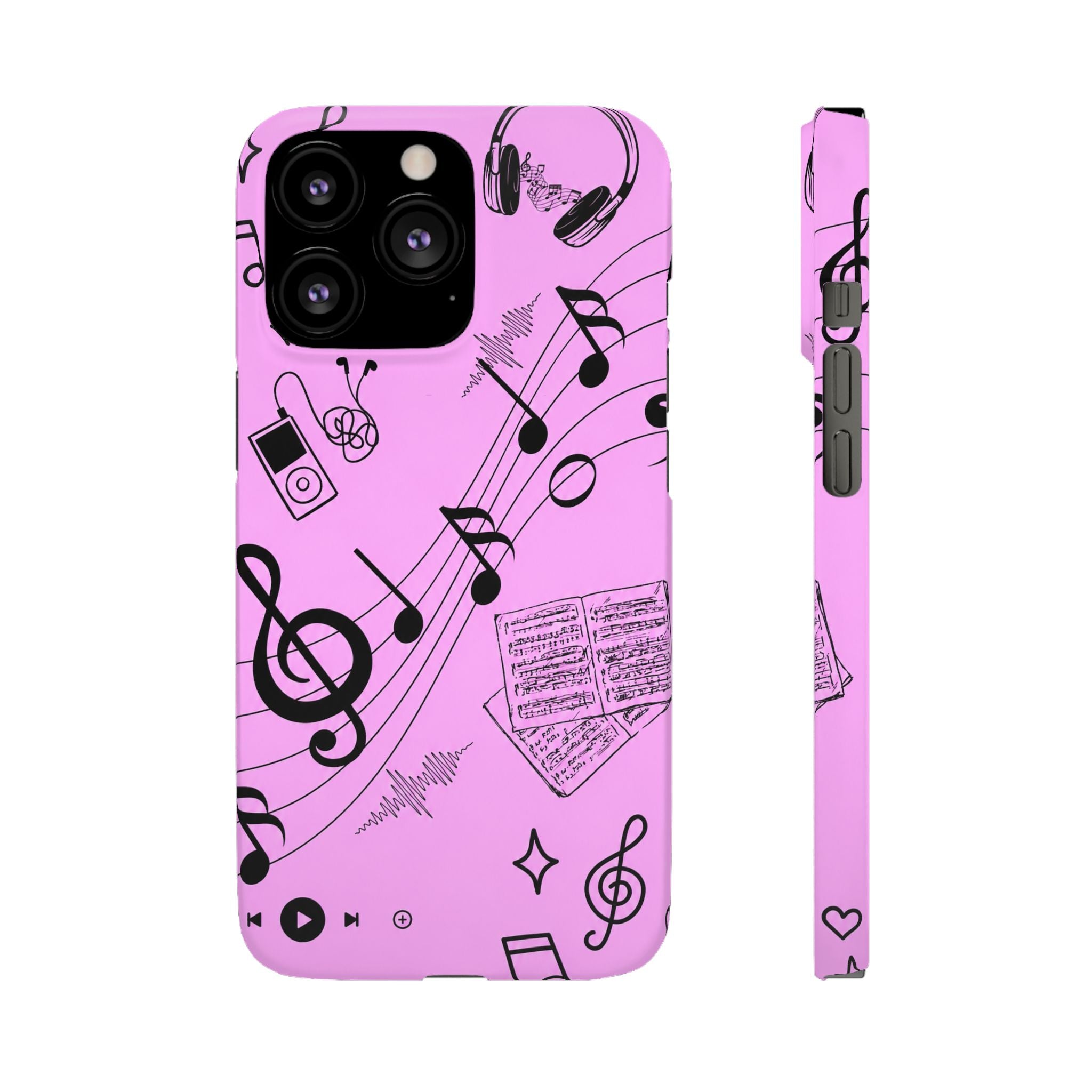 Pink Music Notes Phone Case