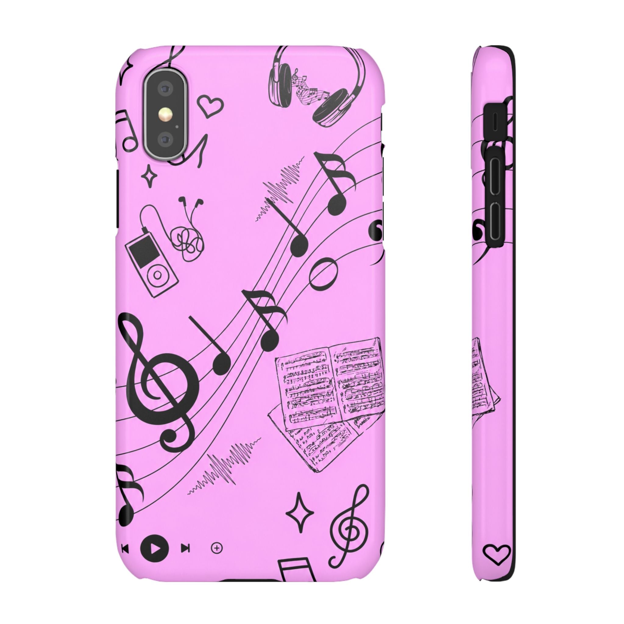 Pink Music Notes Phone Case