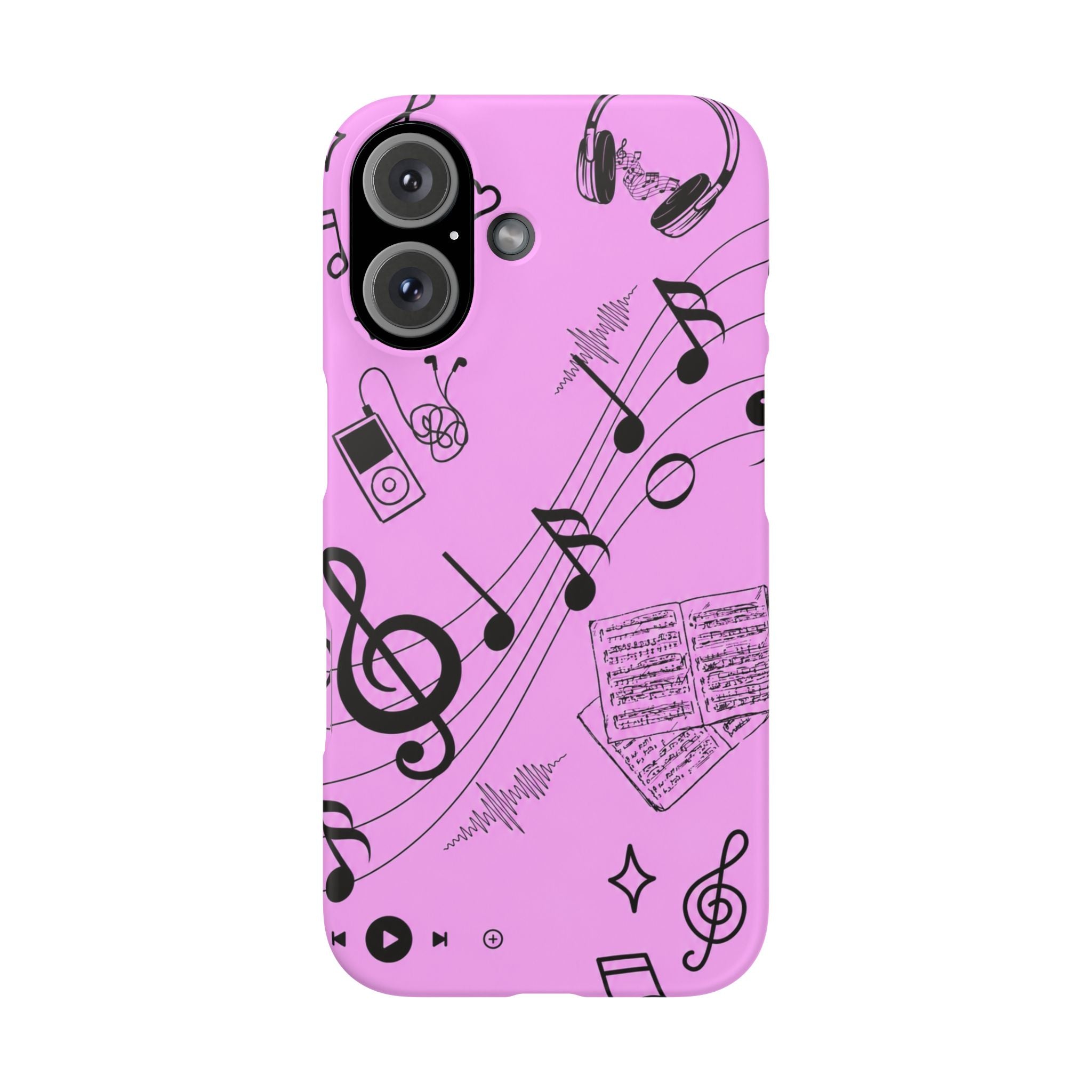 Pink Music Notes Phone Case