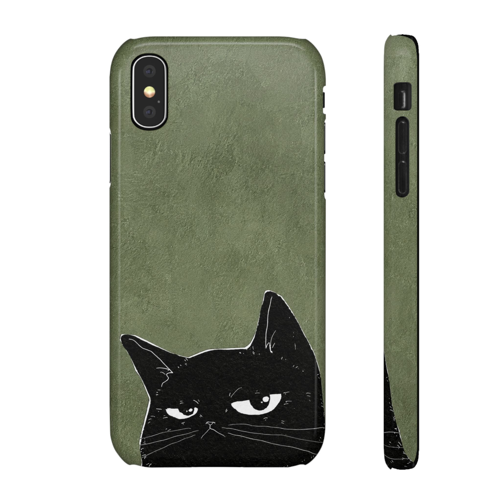 Grumpy Black Cat Phone Case